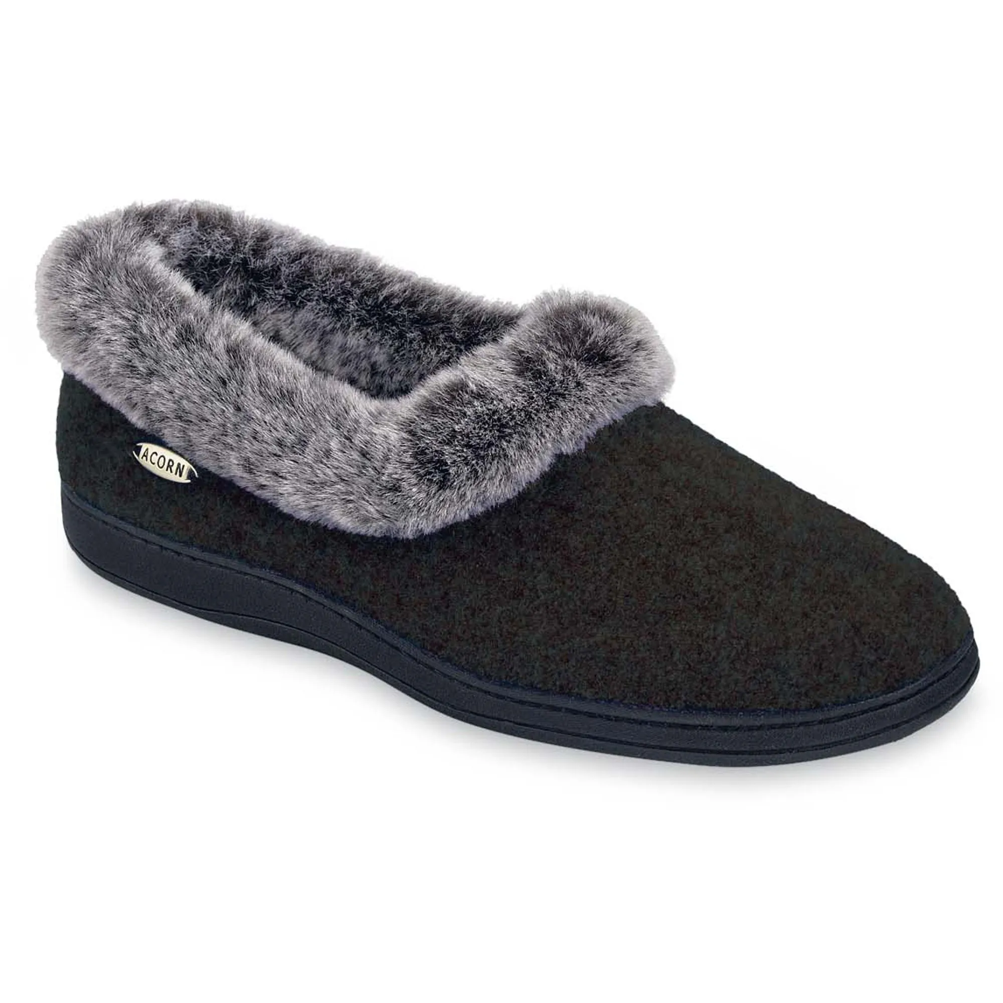 Acorn Women’s Chinchilla Collar Slippers