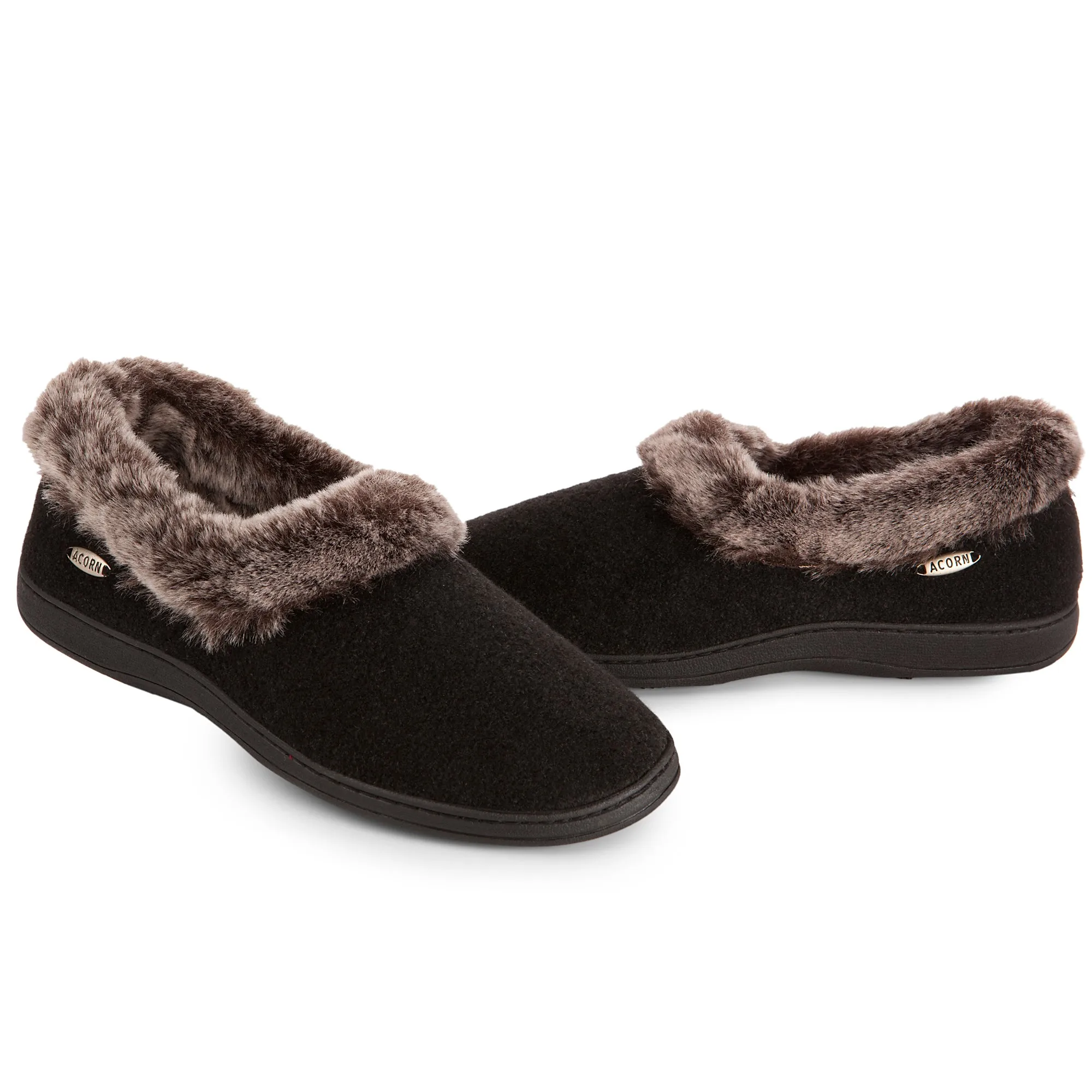Acorn Women’s Chinchilla Collar Slippers