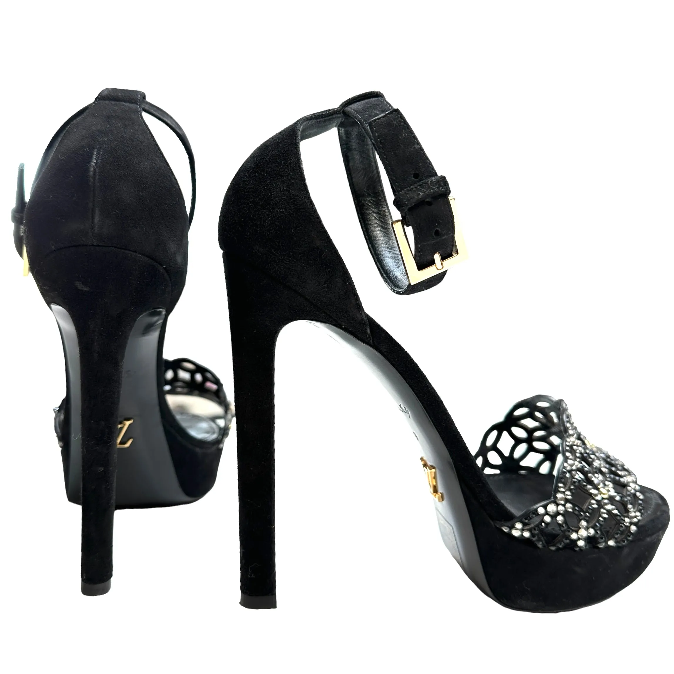 Black Heels w/Crystals - 9