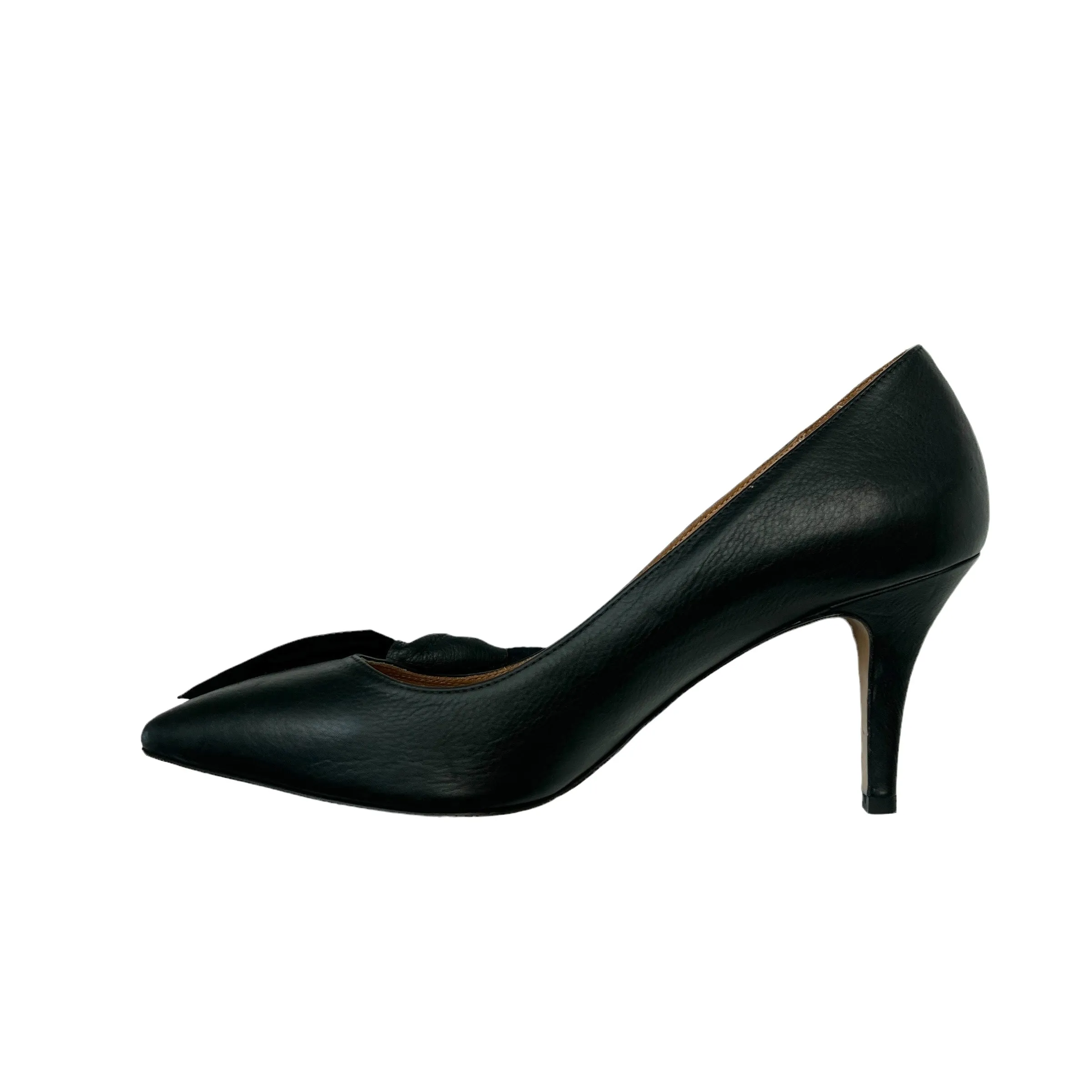 Black Leather Heels - 7.5