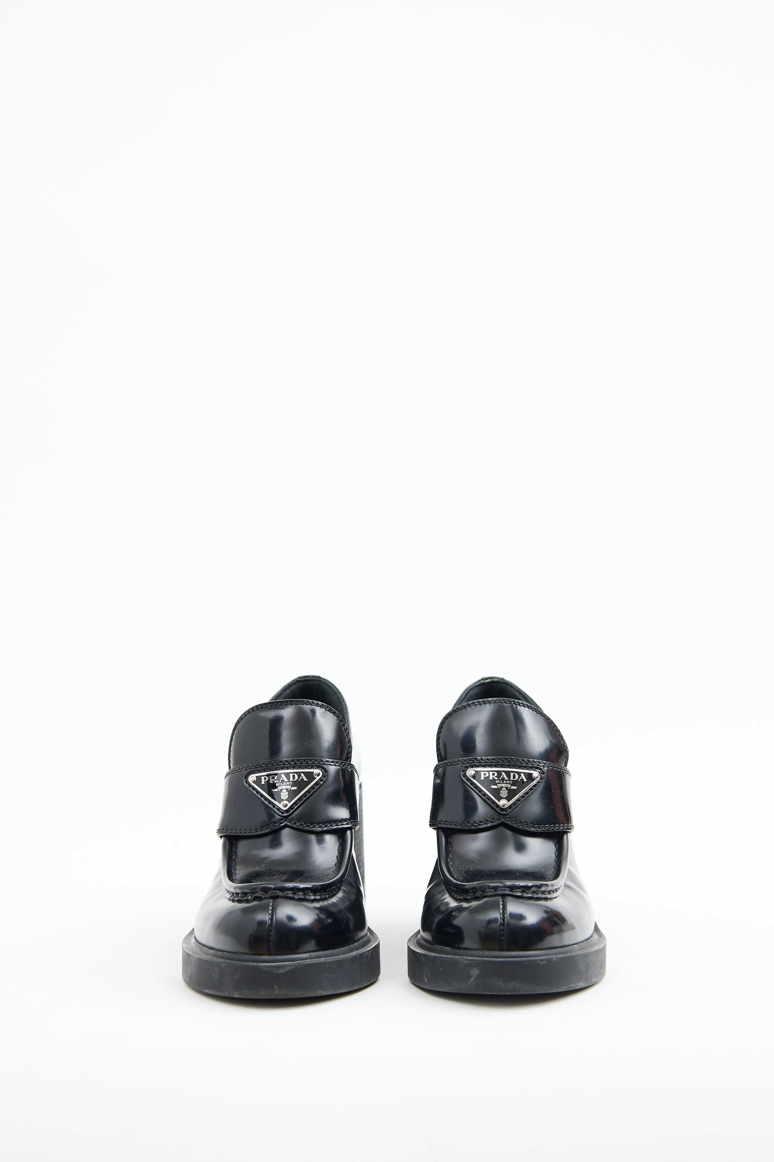Black Triangle Logo Heeled Loafer