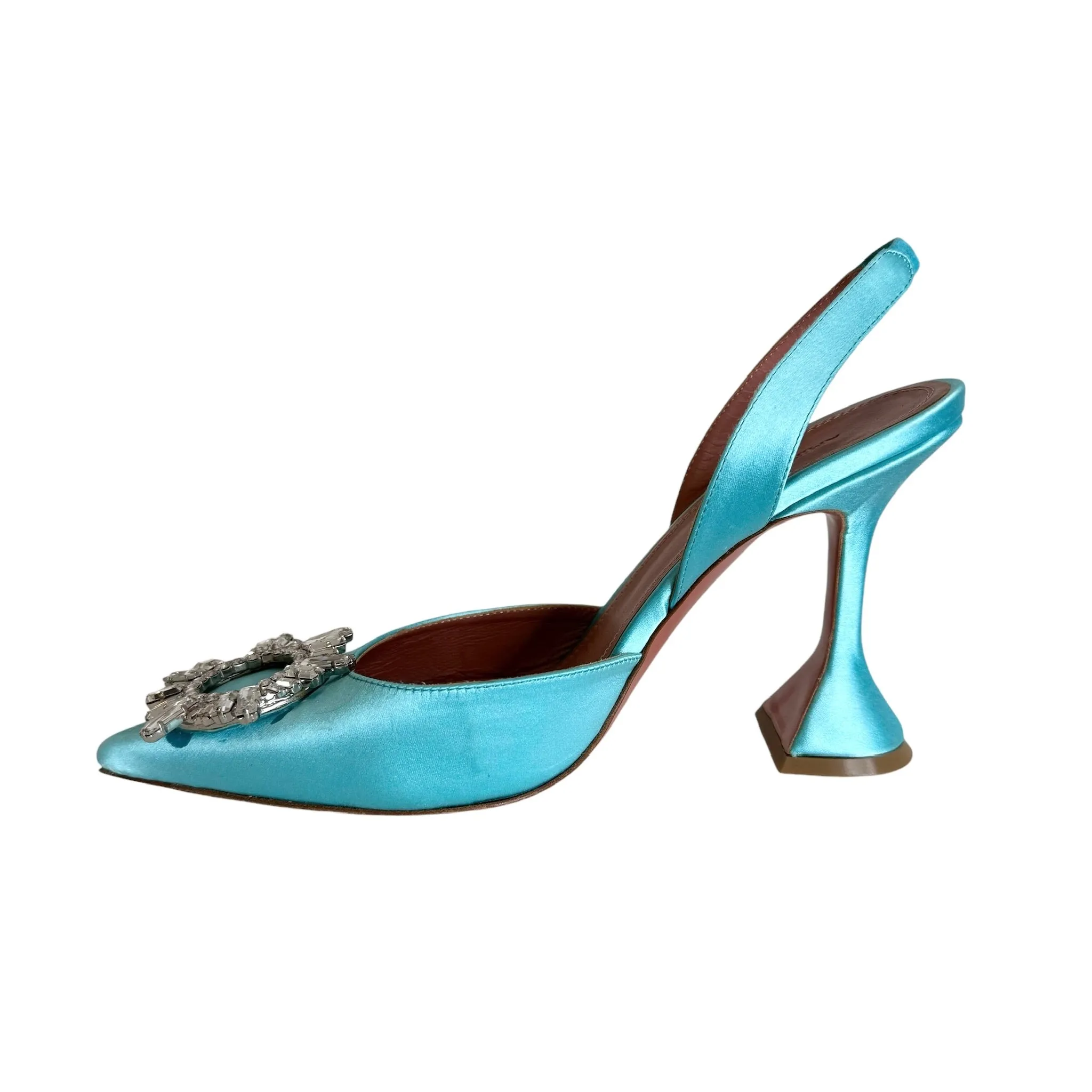 Blue Satin & Crystal Heels - 7