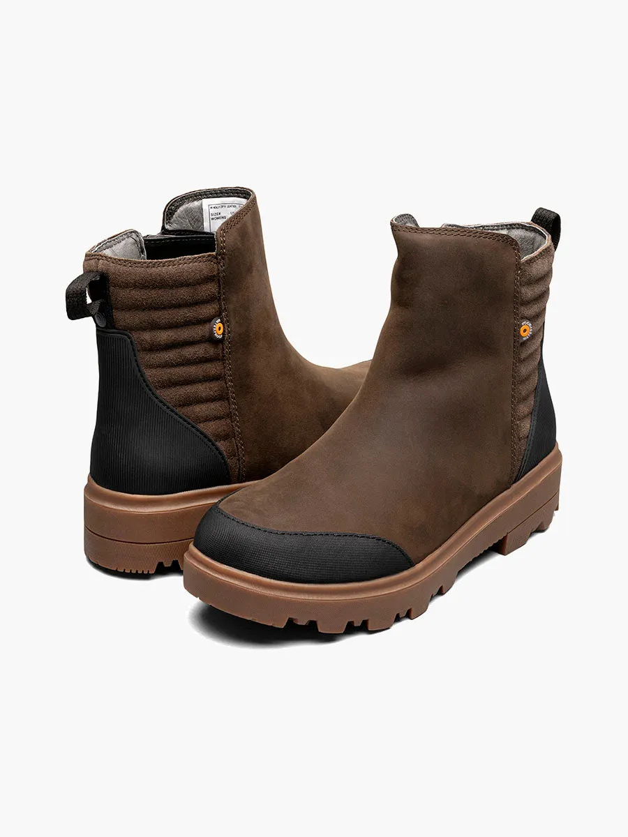 Bogs- Women's Holly Zip Leather ll Brown 73202-201