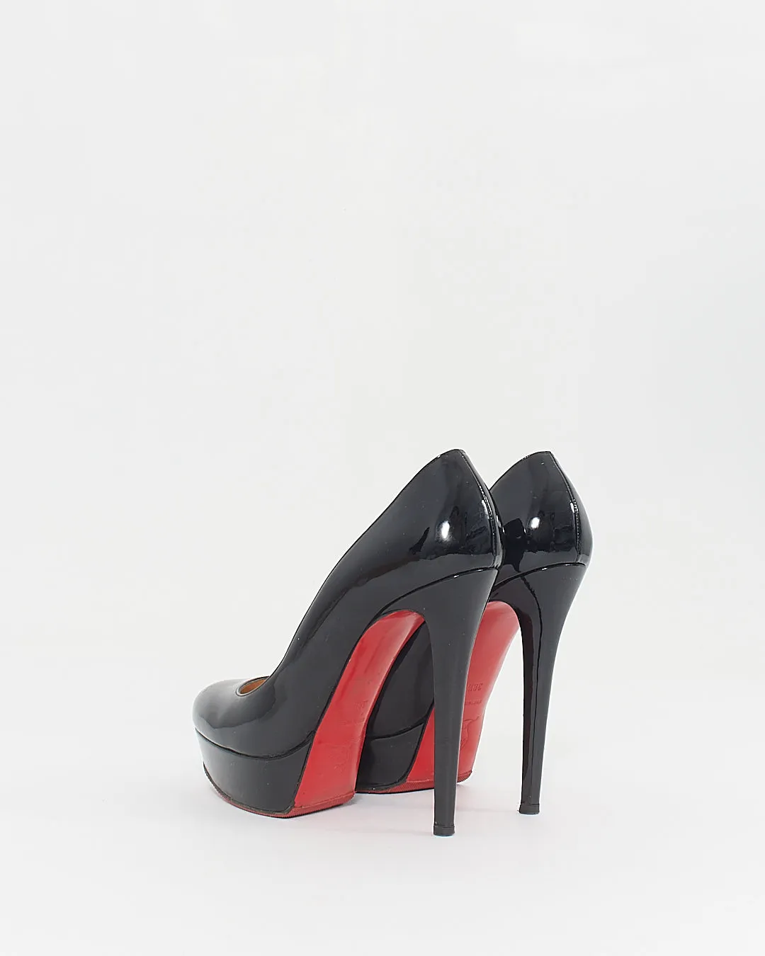 Christian Louboutin Black Patent Leather Bianca Platform 140mm Pumps - 38.5