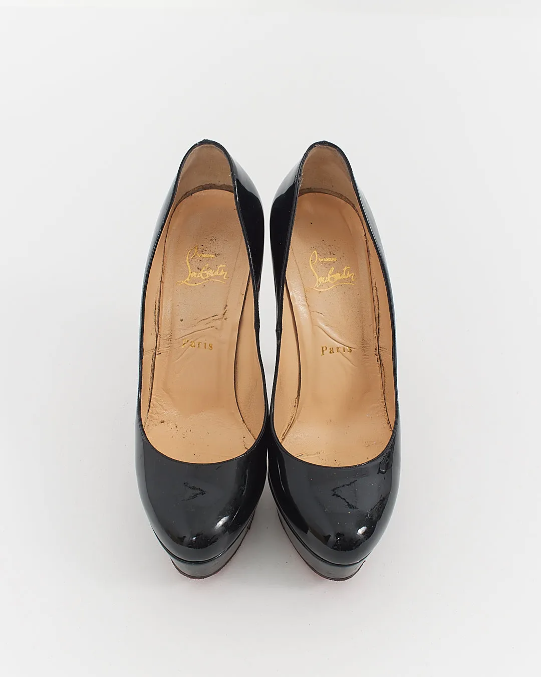 Christian Louboutin Black Patent Leather Bianca Platform 140mm Pumps - 38.5