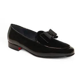 Duca Amalfi Men's Shoes Black Patent Leather-Velvet, Leather Lining Formal Loafers (D1001)