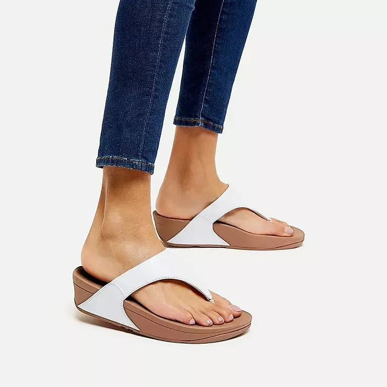 FitFlop Lulu Leather Toe Post White