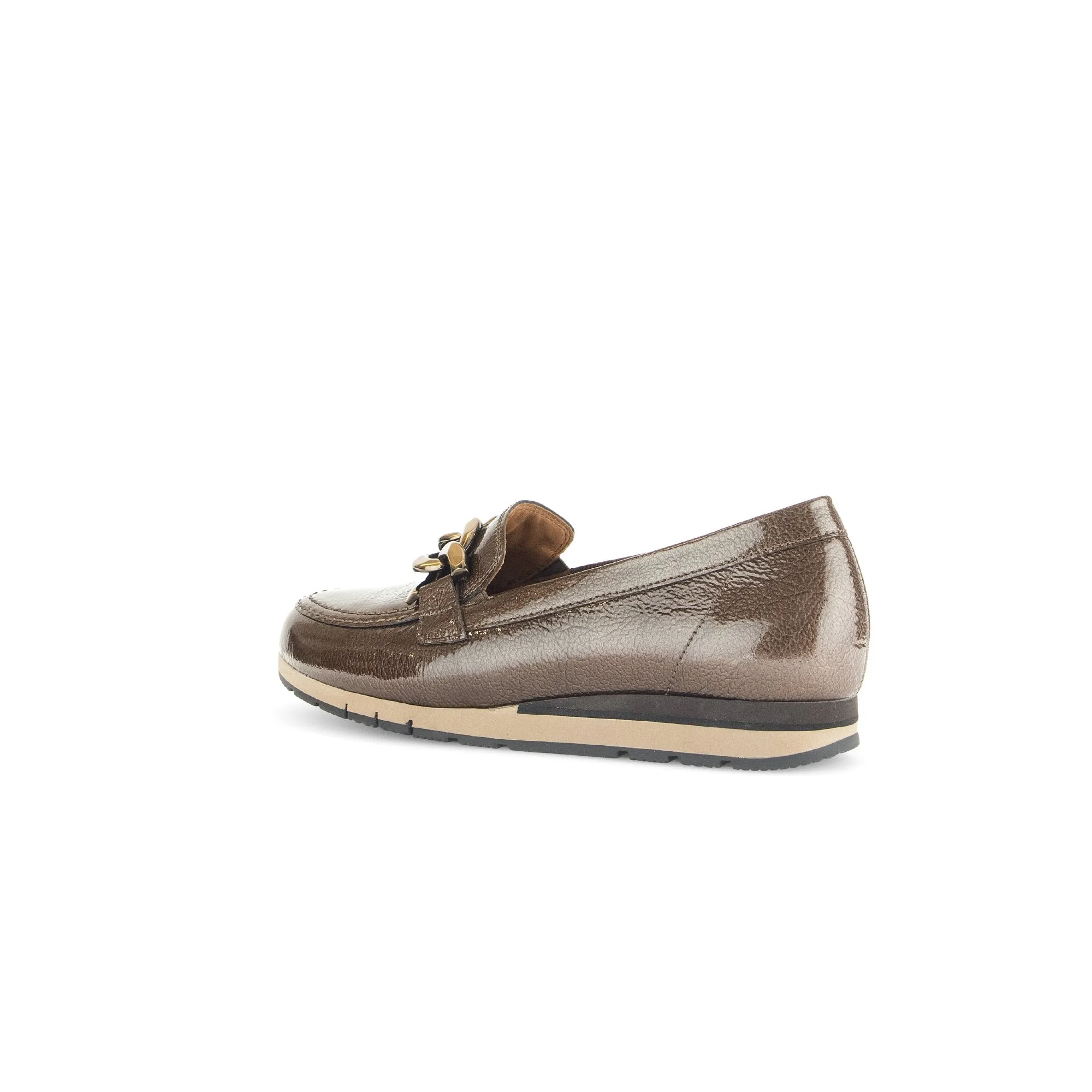Gabor Bea 52.415.81 Ladies Bronze Patent Leather Slip On Loafers