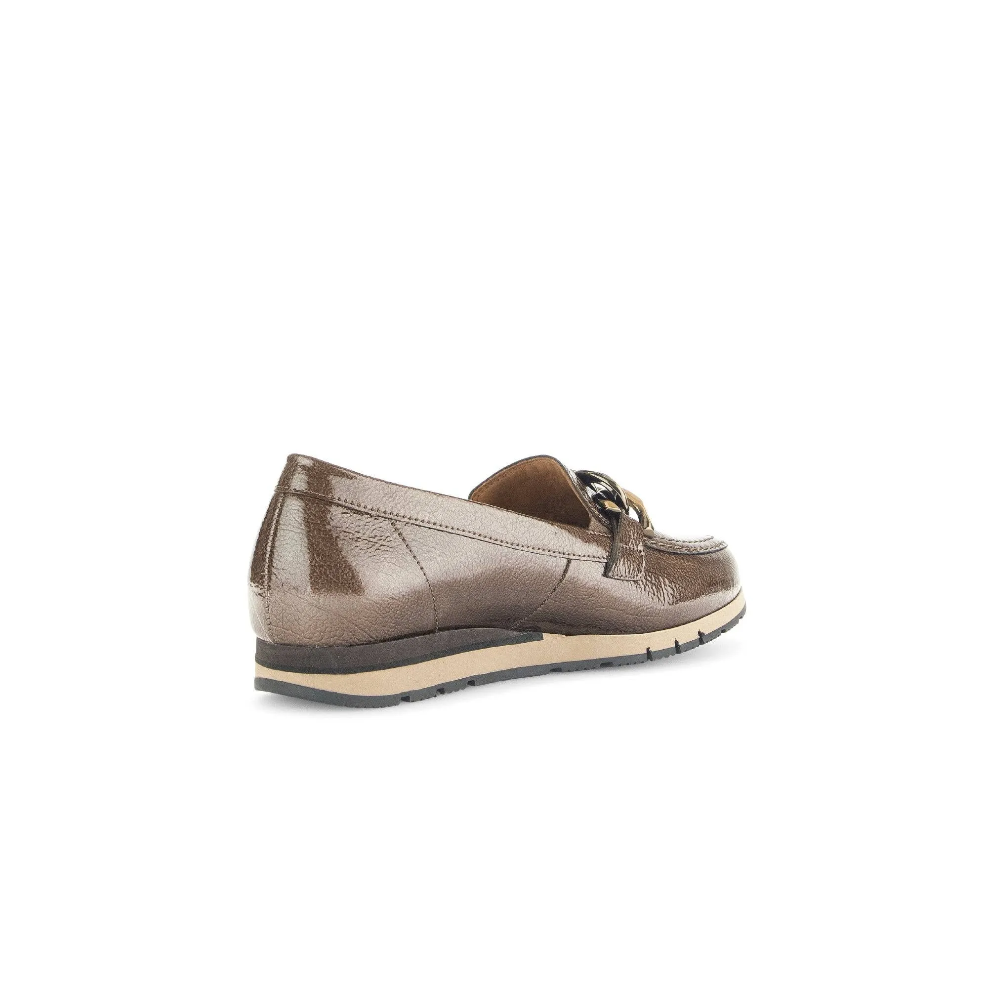Gabor Bea 52.415.81 Ladies Bronze Patent Leather Slip On Loafers