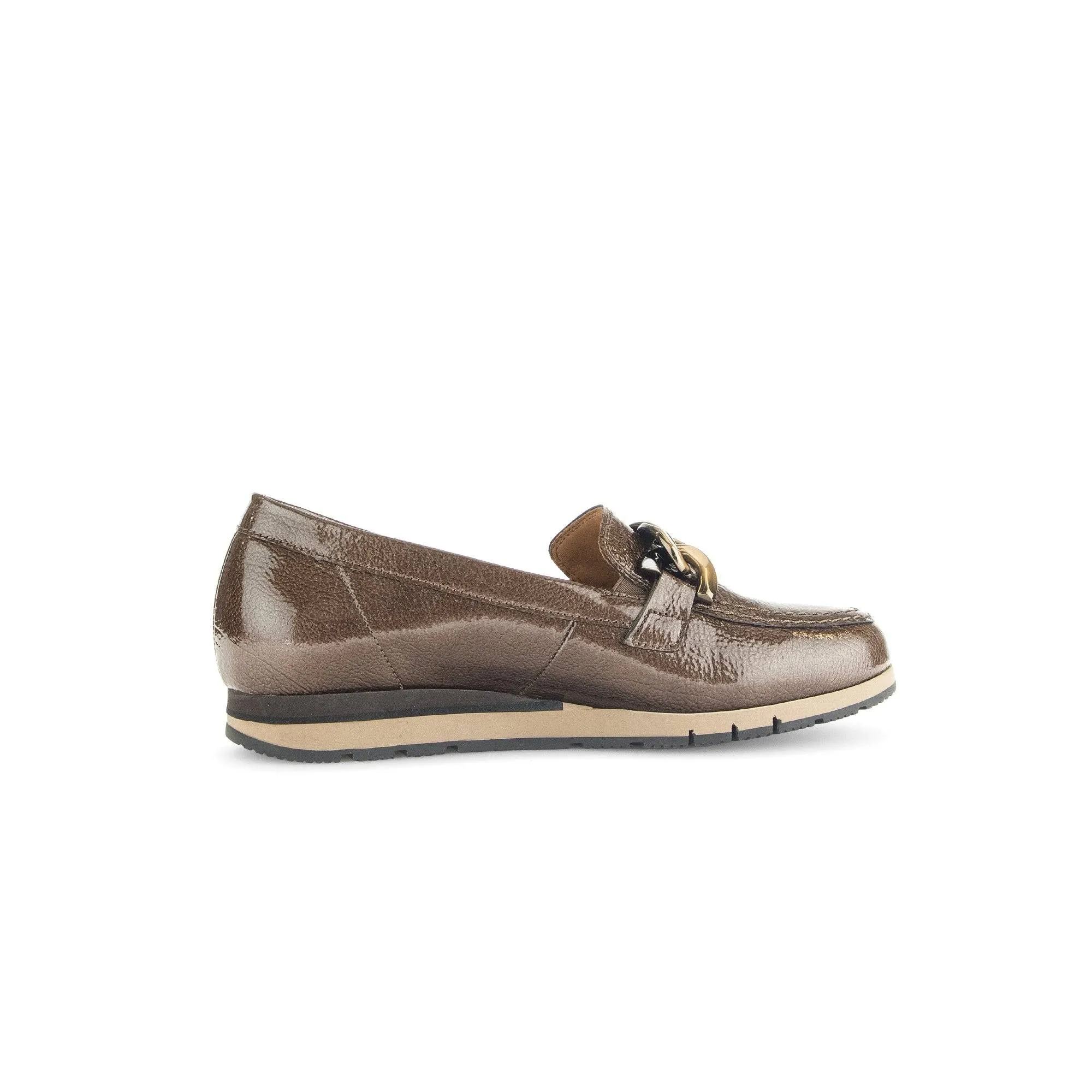 Gabor Bea 52.415.81 Ladies Bronze Patent Leather Slip On Loafers