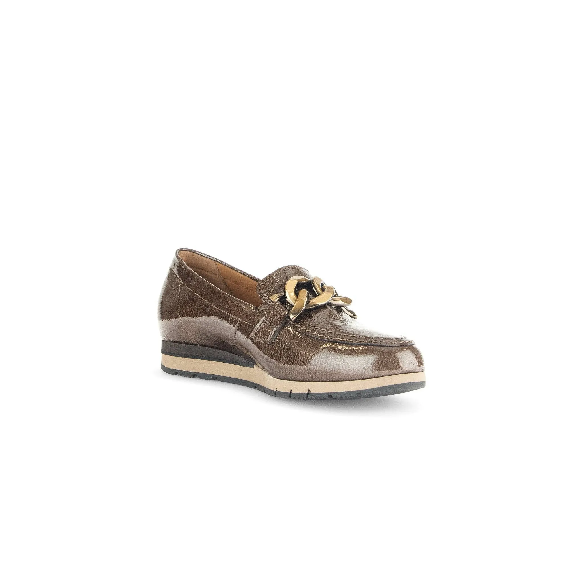 Gabor Bea 52.415.81 Ladies Bronze Patent Leather Slip On Loafers