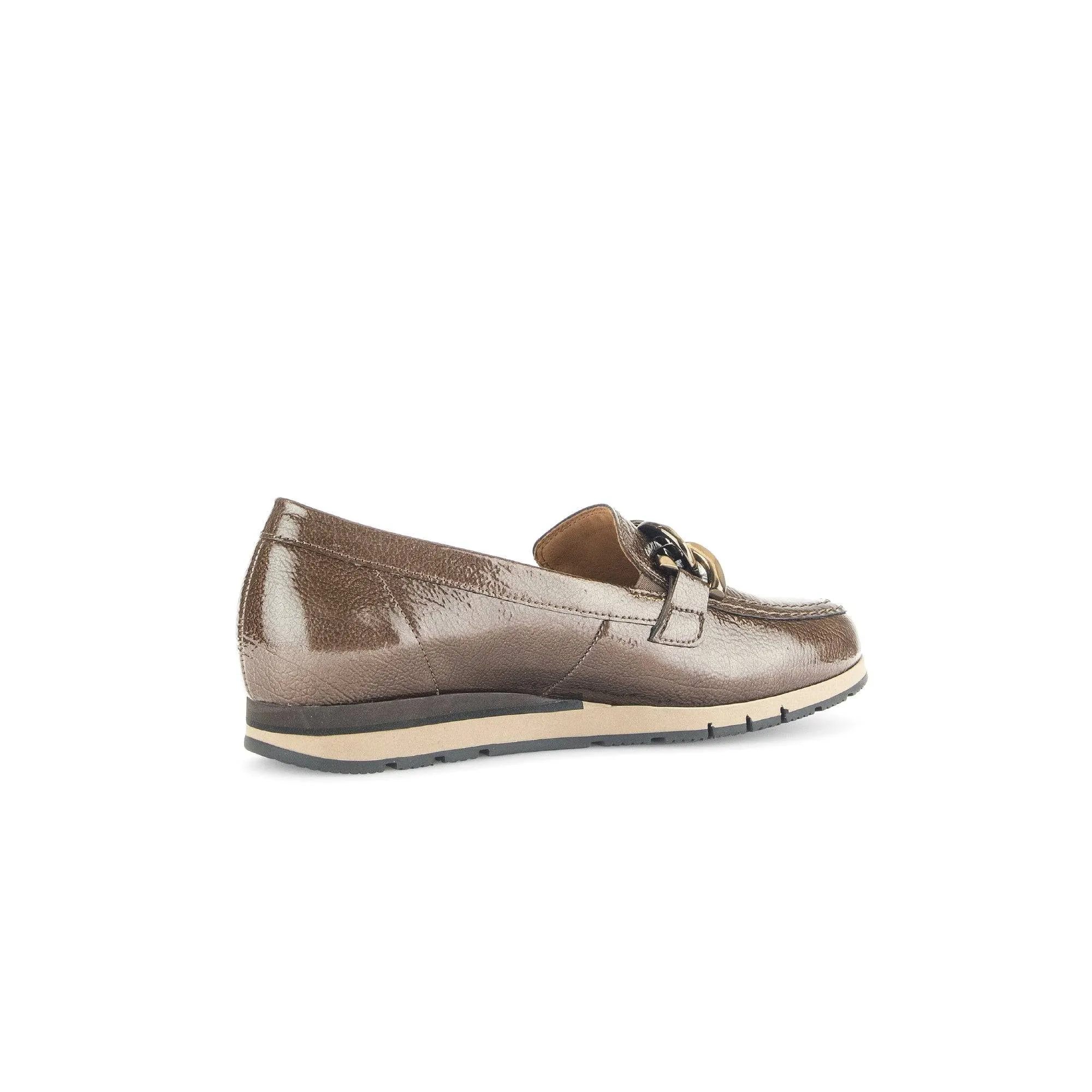 Gabor Bea 52.415.81 Ladies Bronze Patent Leather Slip On Loafers