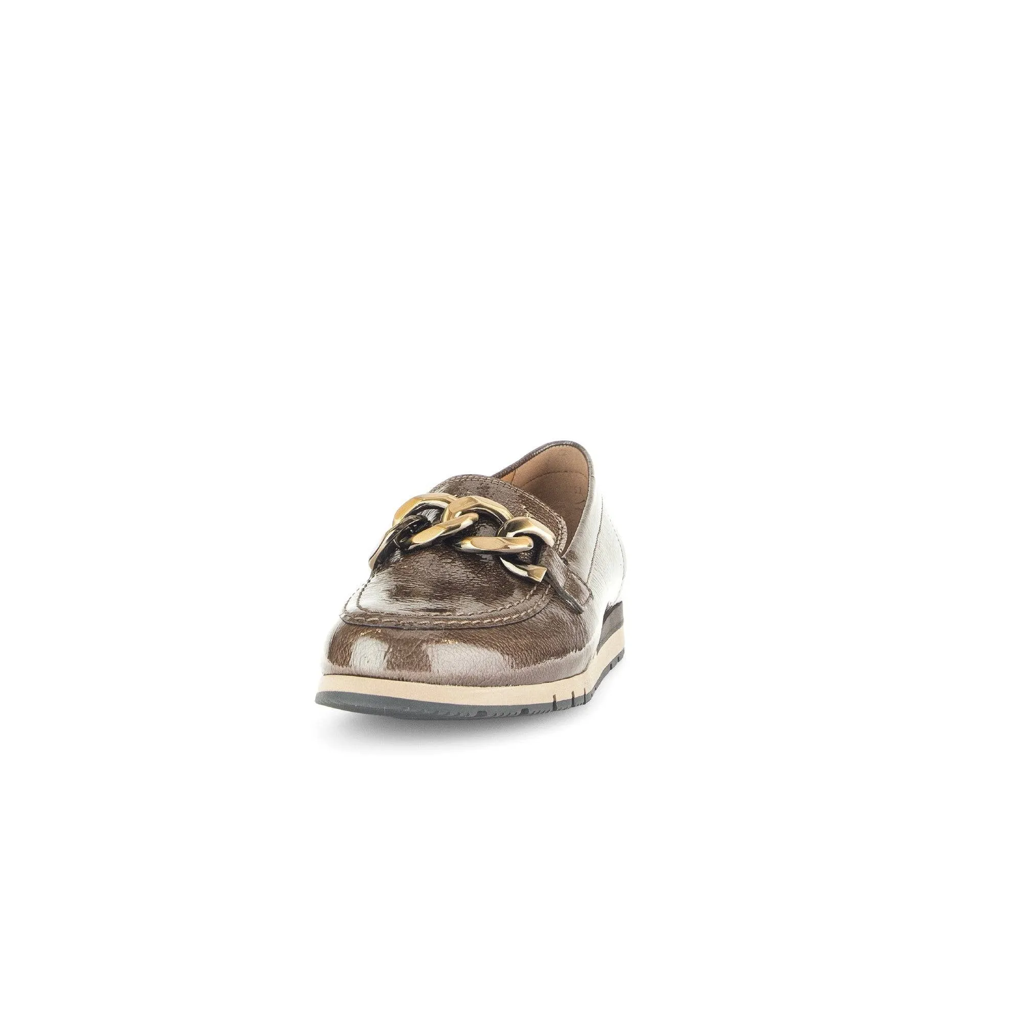 Gabor Bea 52.415.81 Ladies Bronze Patent Leather Slip On Loafers