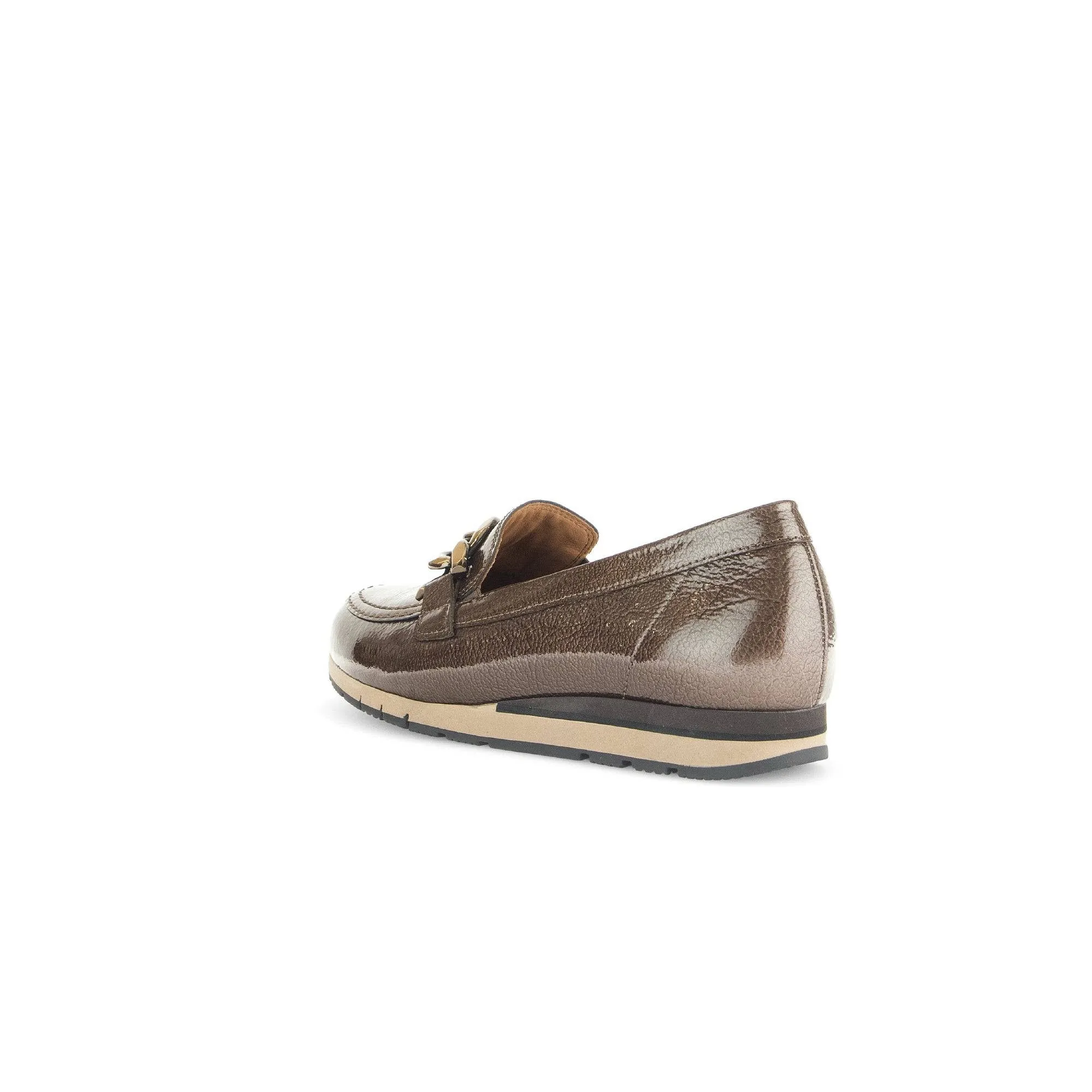 Gabor Bea 52.415.81 Ladies Bronze Patent Leather Slip On Loafers
