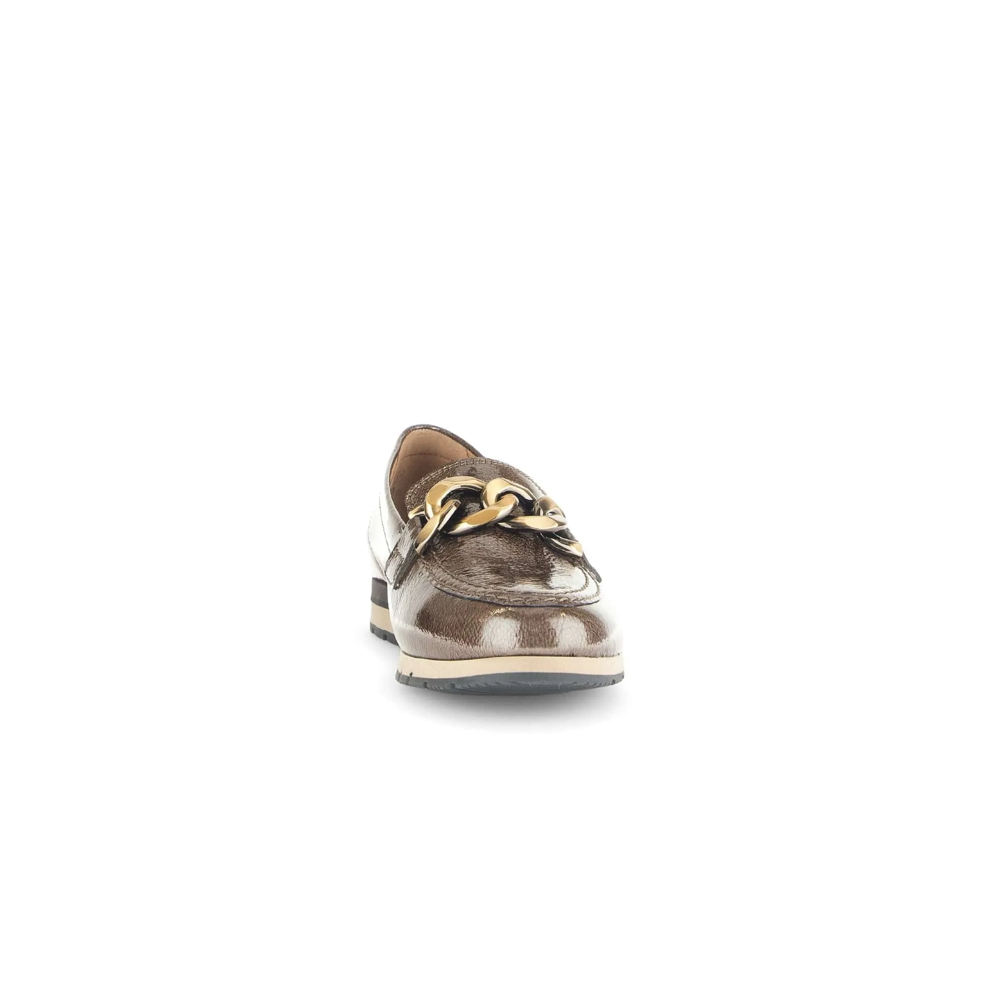 Gabor Bea 52.415.81 Ladies Bronze Patent Leather Slip On Loafers