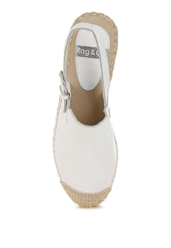 Genuine Leather Espadrilles