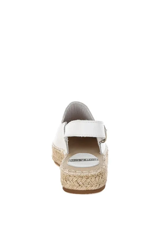 Genuine Leather Espadrilles