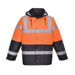 High Visibility - Two Tone Traffic Jacket - Orange/Navy Blue - XL