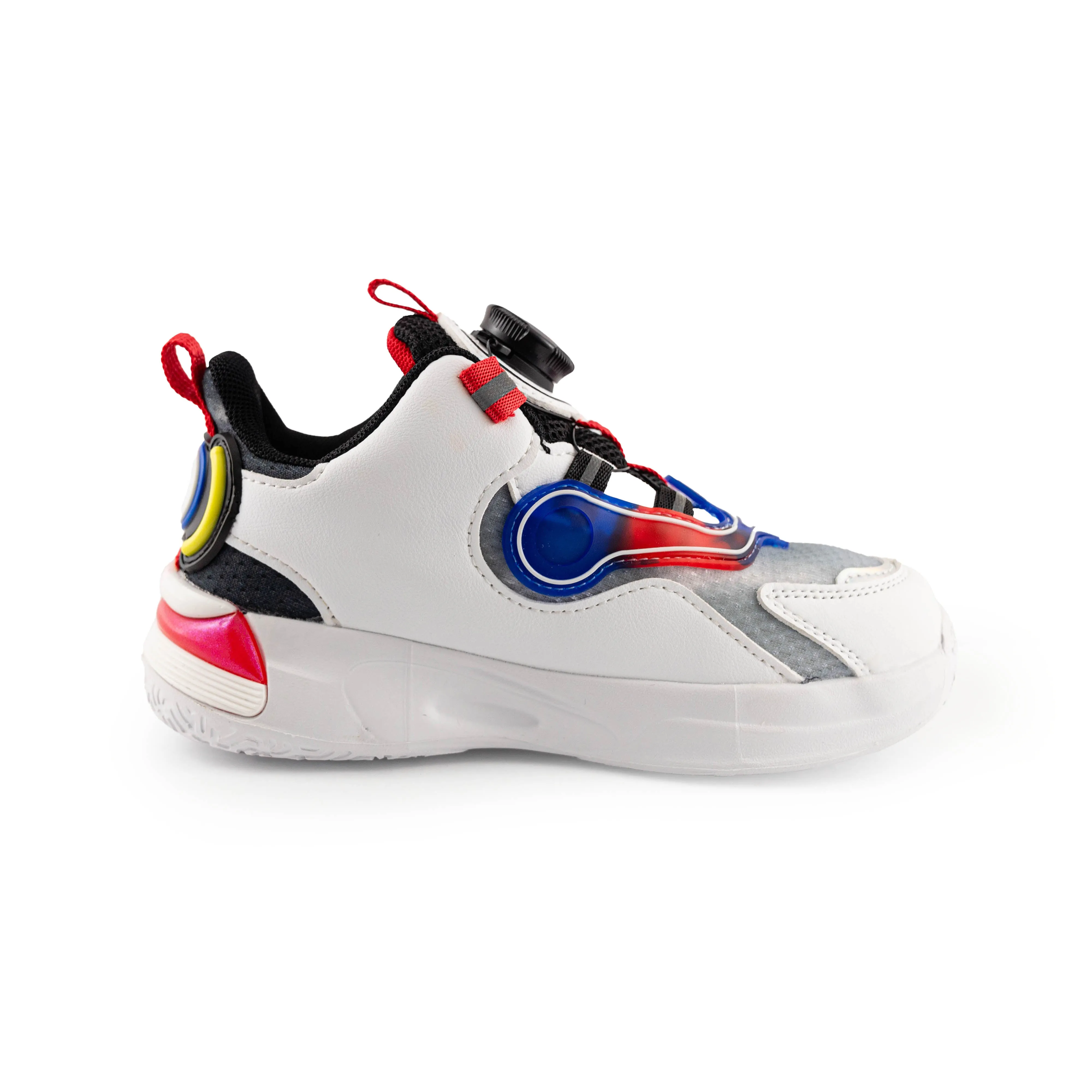 Kids' Sneakers with Rotating Buckle and Flywheel – H601 Red
