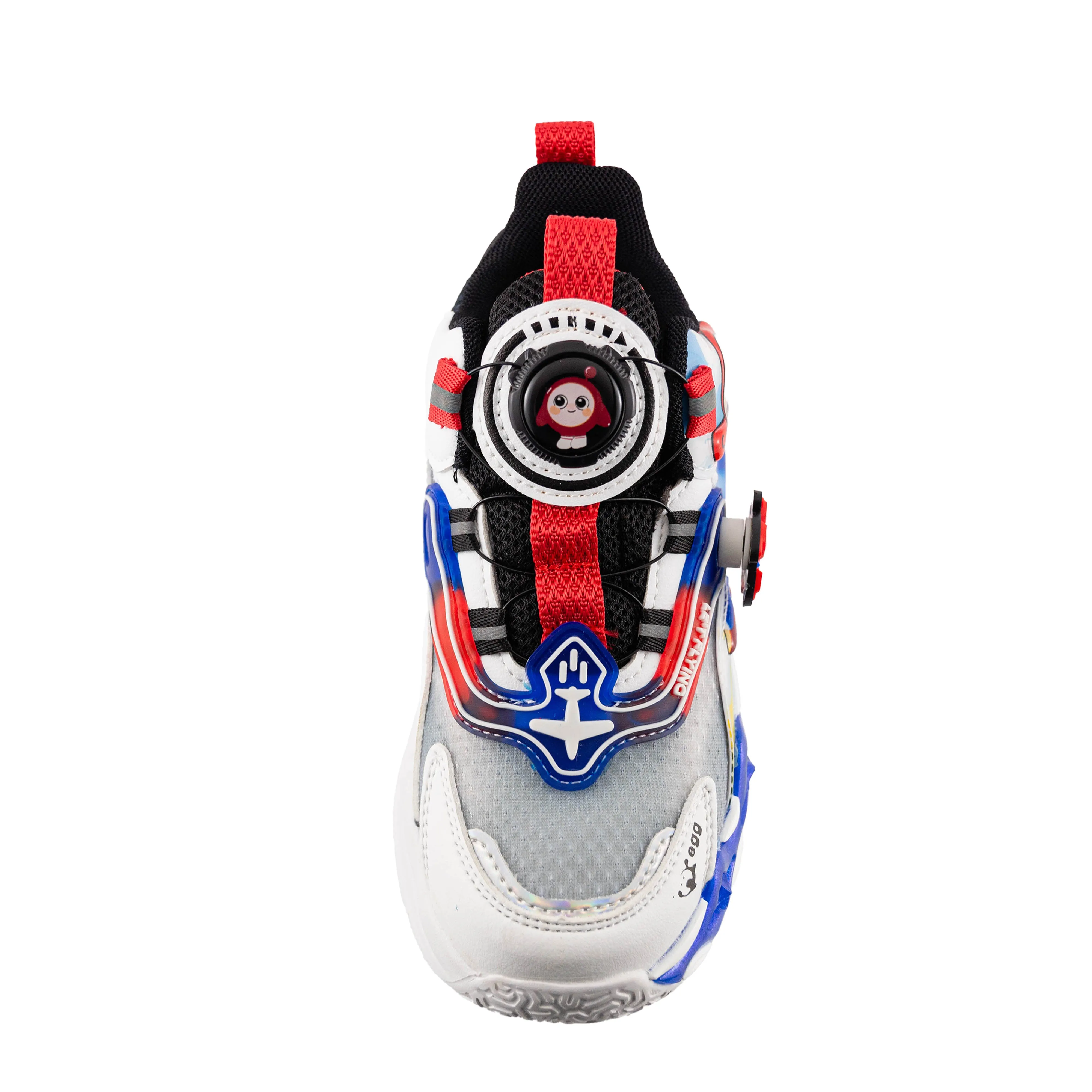 Kids' Sneakers with Rotating Buckle and Flywheel – H601 Red
