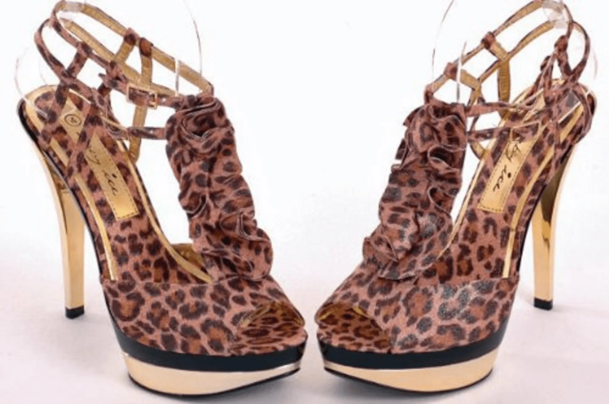 Ladies High Heel Leopard Platform Party Shoes