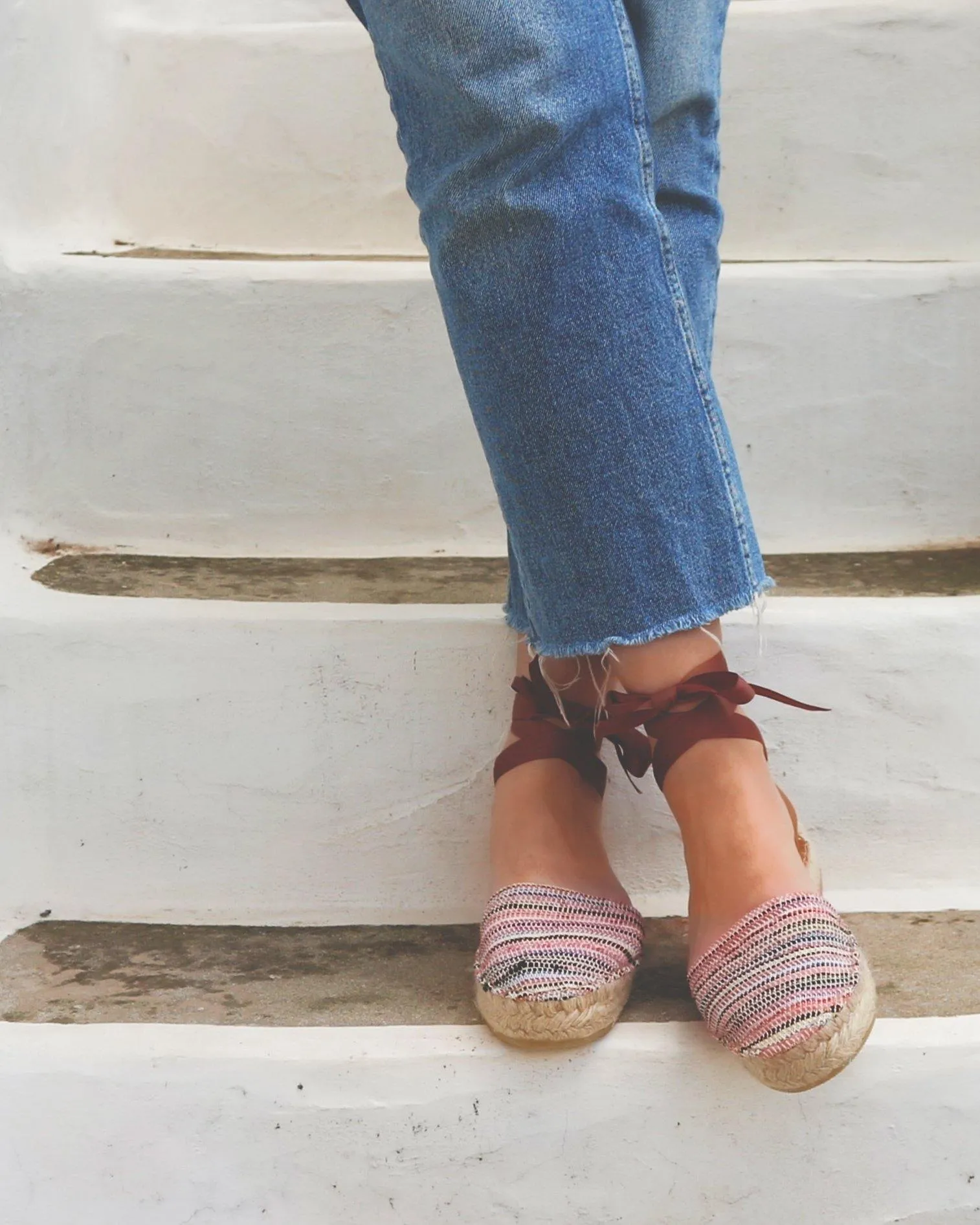 Loom Espadrilles - Pink Stripes - Double Sole