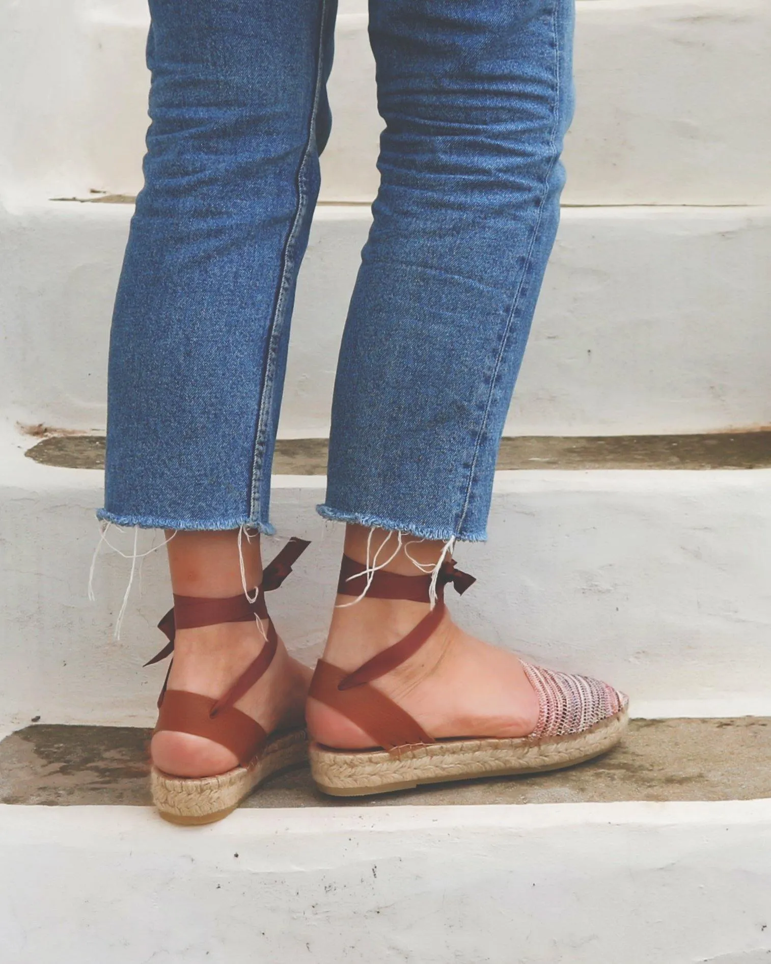Loom Espadrilles - Pink Stripes - Double Sole