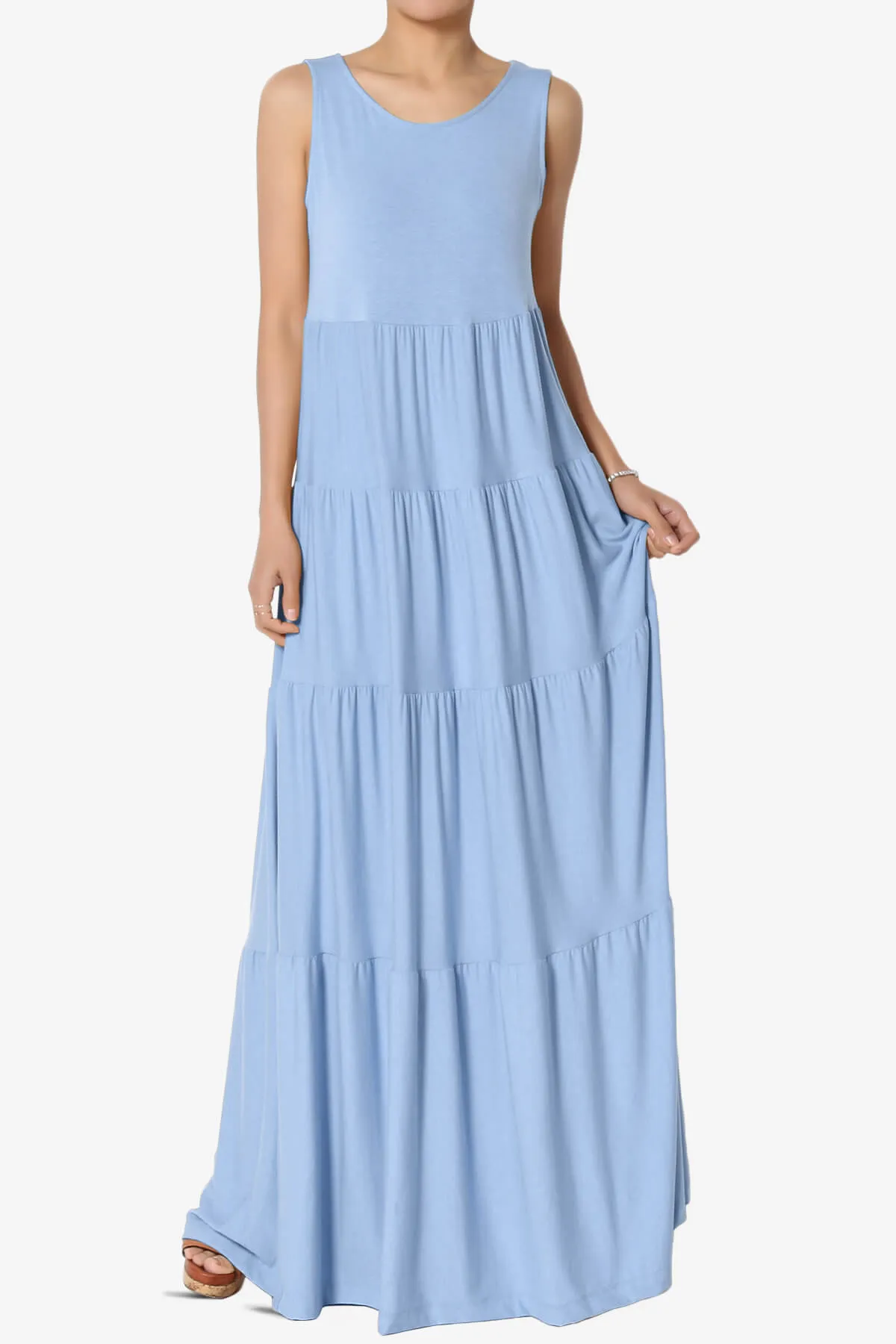 Macie Sleeveless Tiered Long Maxi Dress