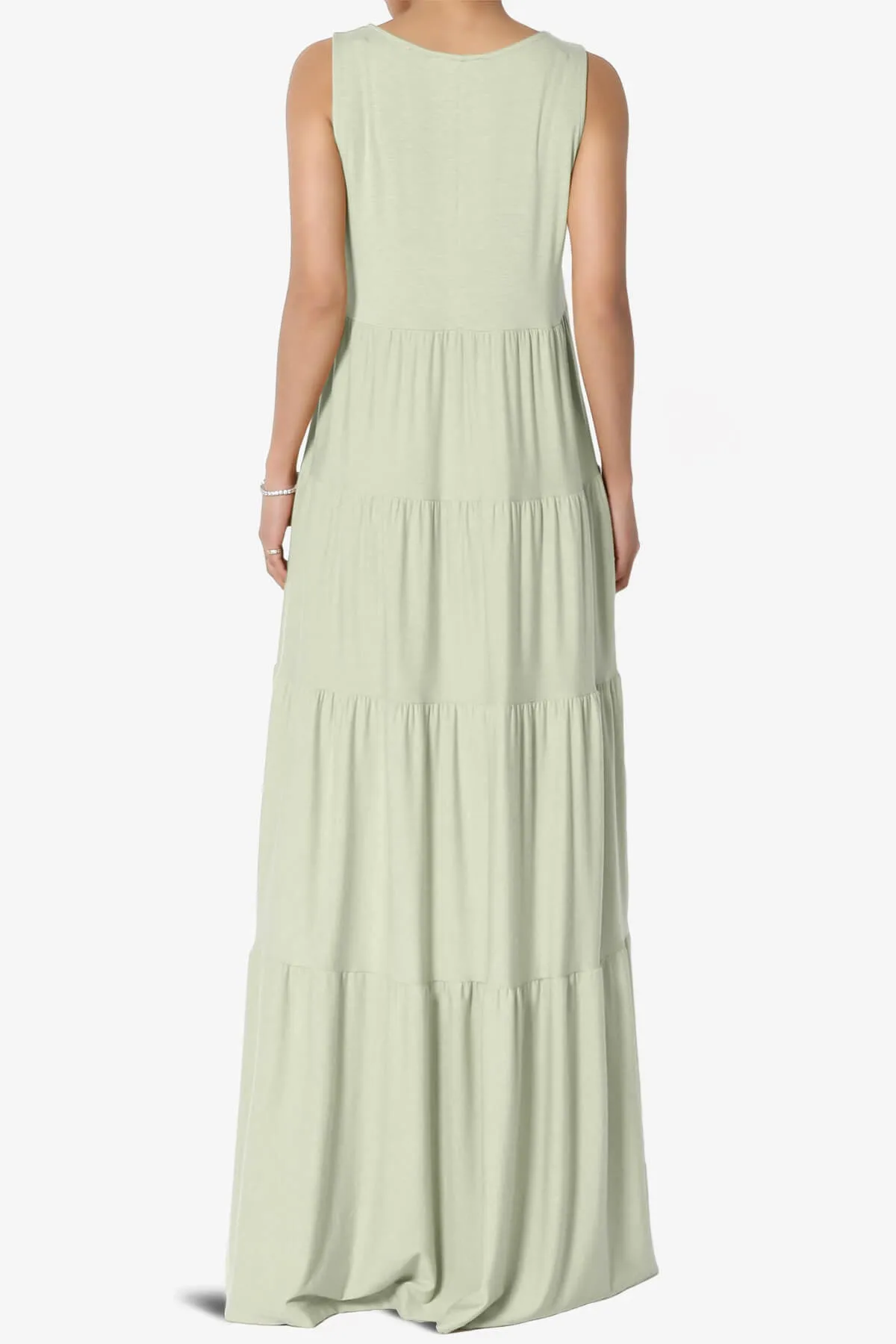 Macie Sleeveless Tiered Long Maxi Dress