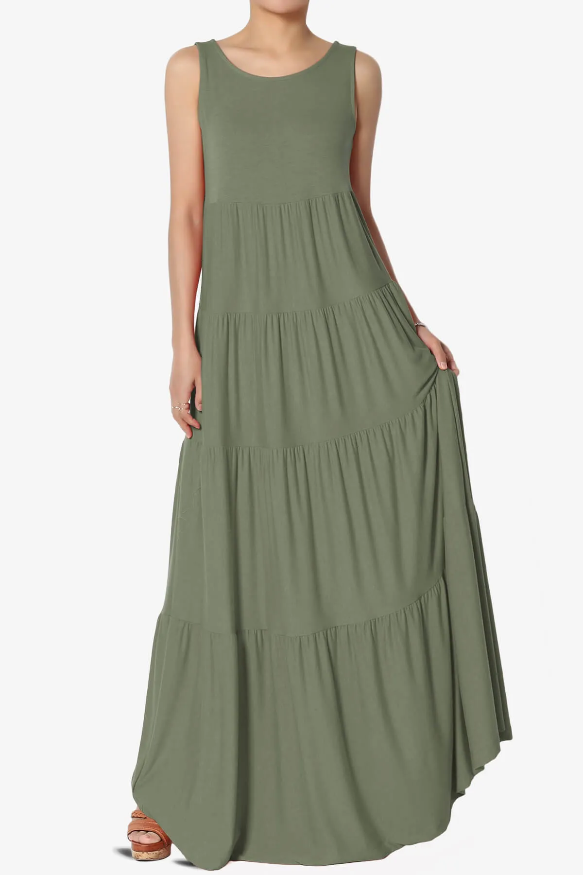 Macie Sleeveless Tiered Long Maxi Dress