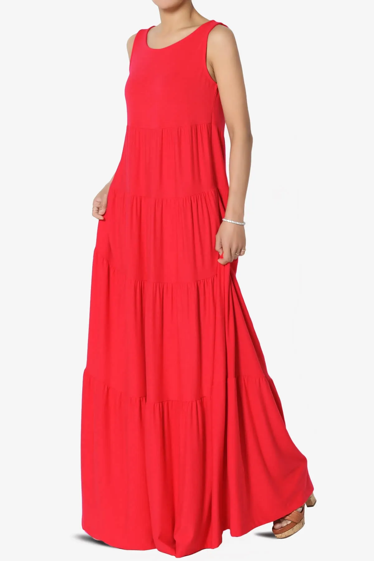 Macie Sleeveless Tiered Long Maxi Dress