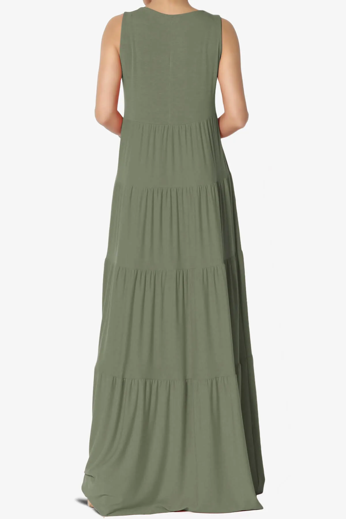 Macie Sleeveless Tiered Long Maxi Dress