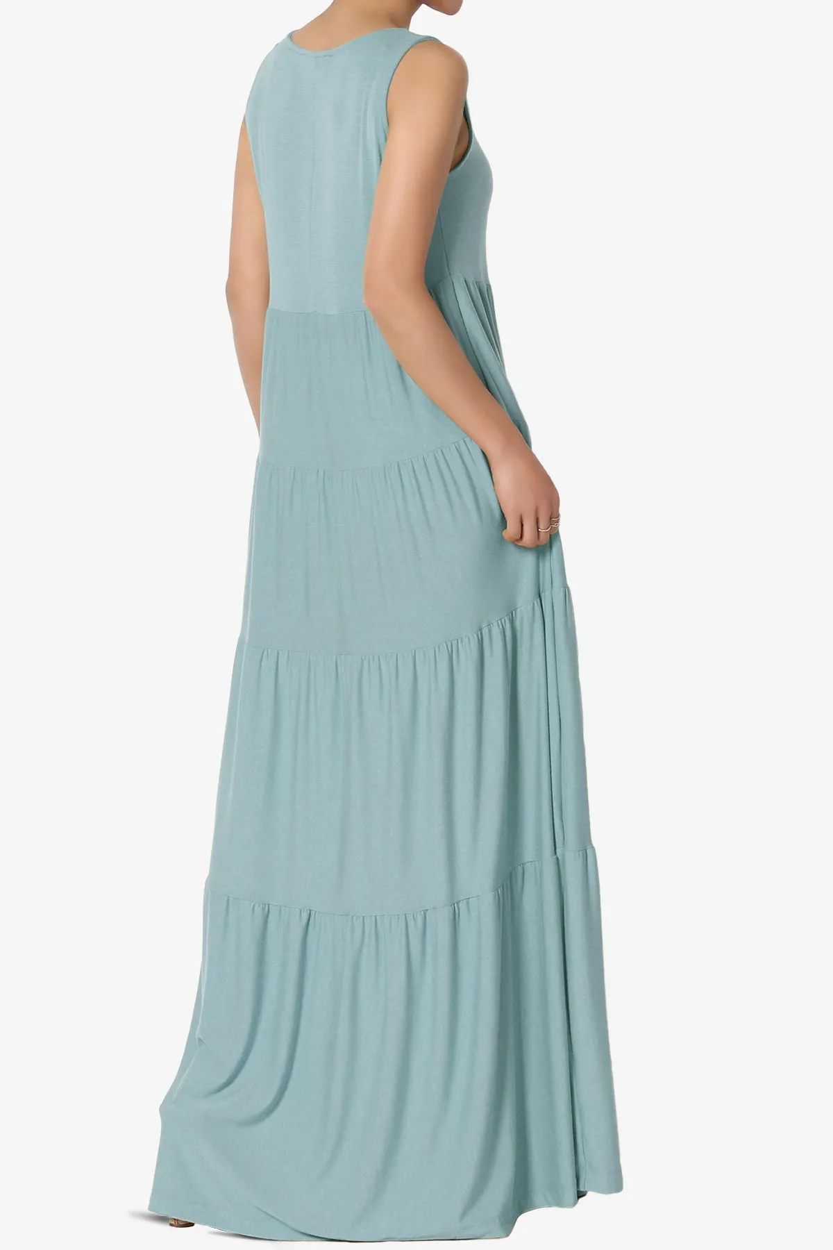 Macie Sleeveless Tiered Long Maxi Dress
