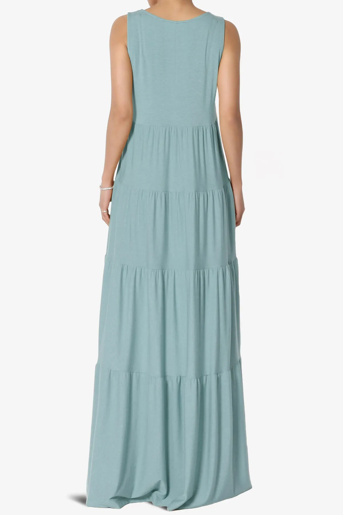 Macie Sleeveless Tiered Long Maxi Dress