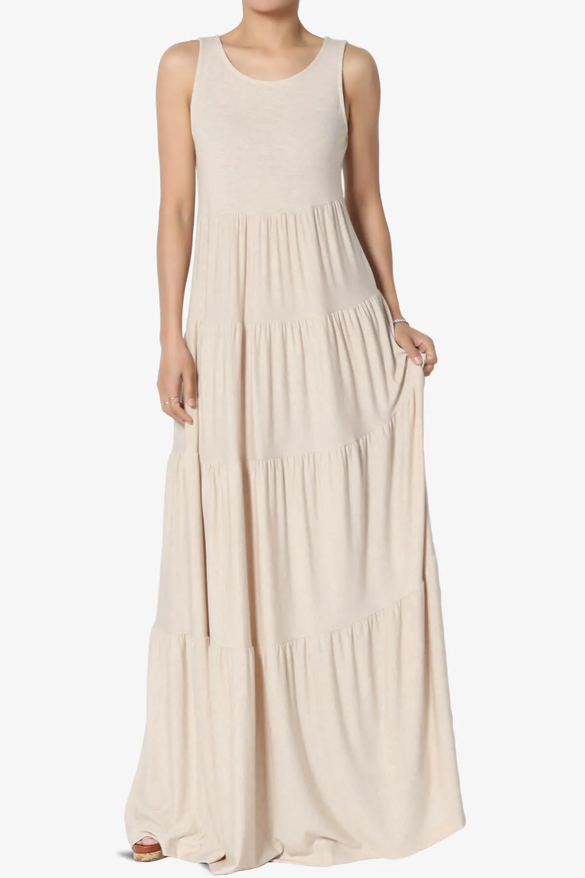 Macie Sleeveless Tiered Long Maxi Dress