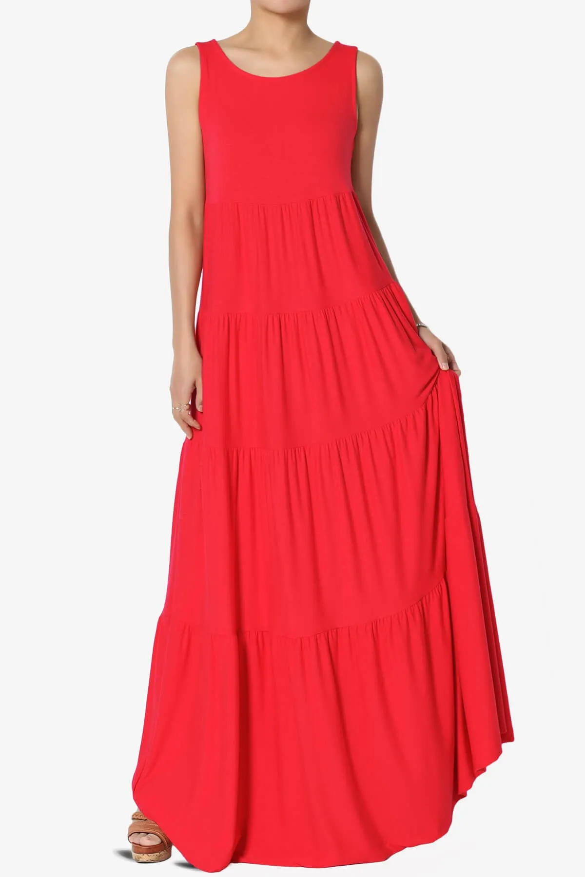 Macie Sleeveless Tiered Long Maxi Dress