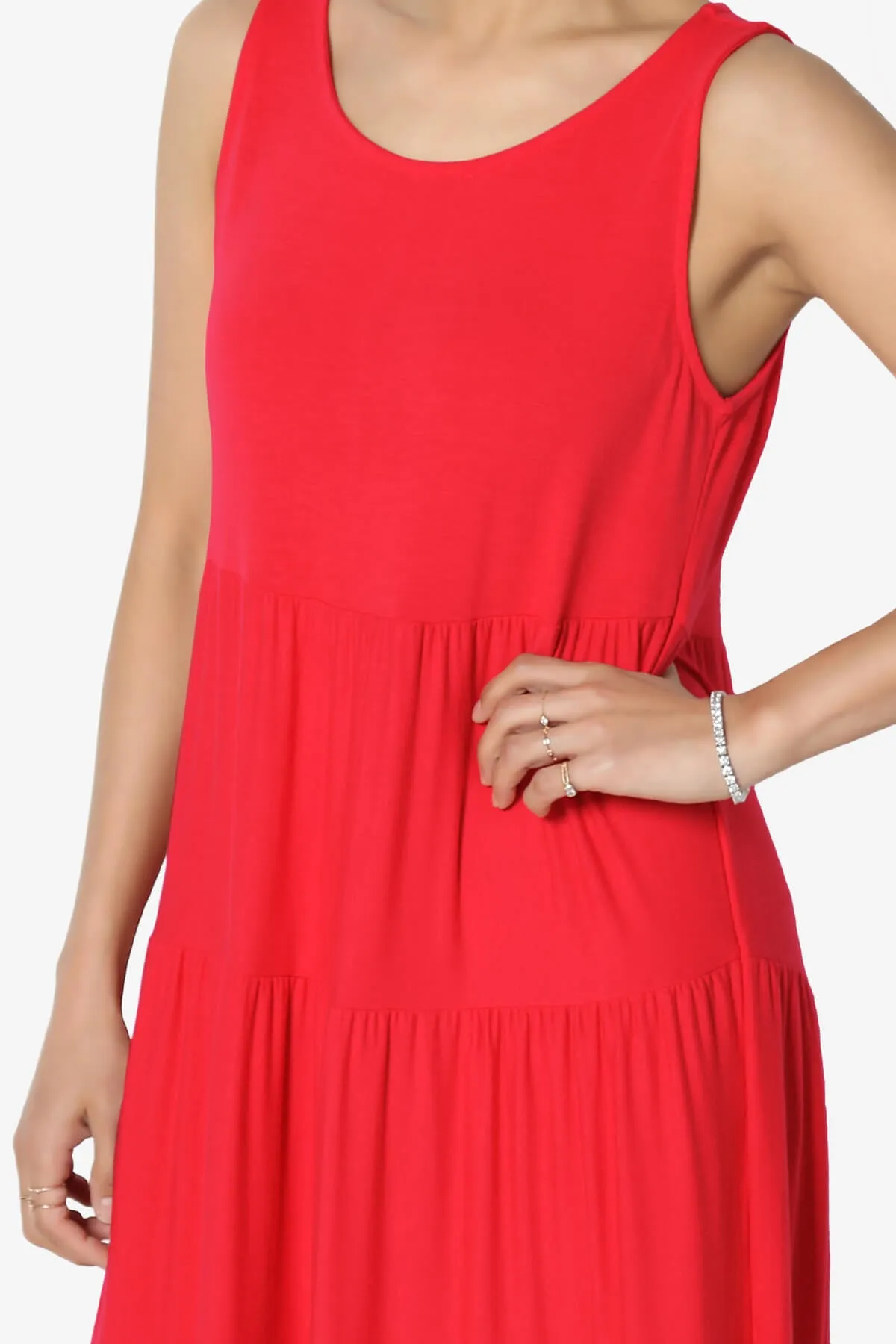 Macie Sleeveless Tiered Long Maxi Dress