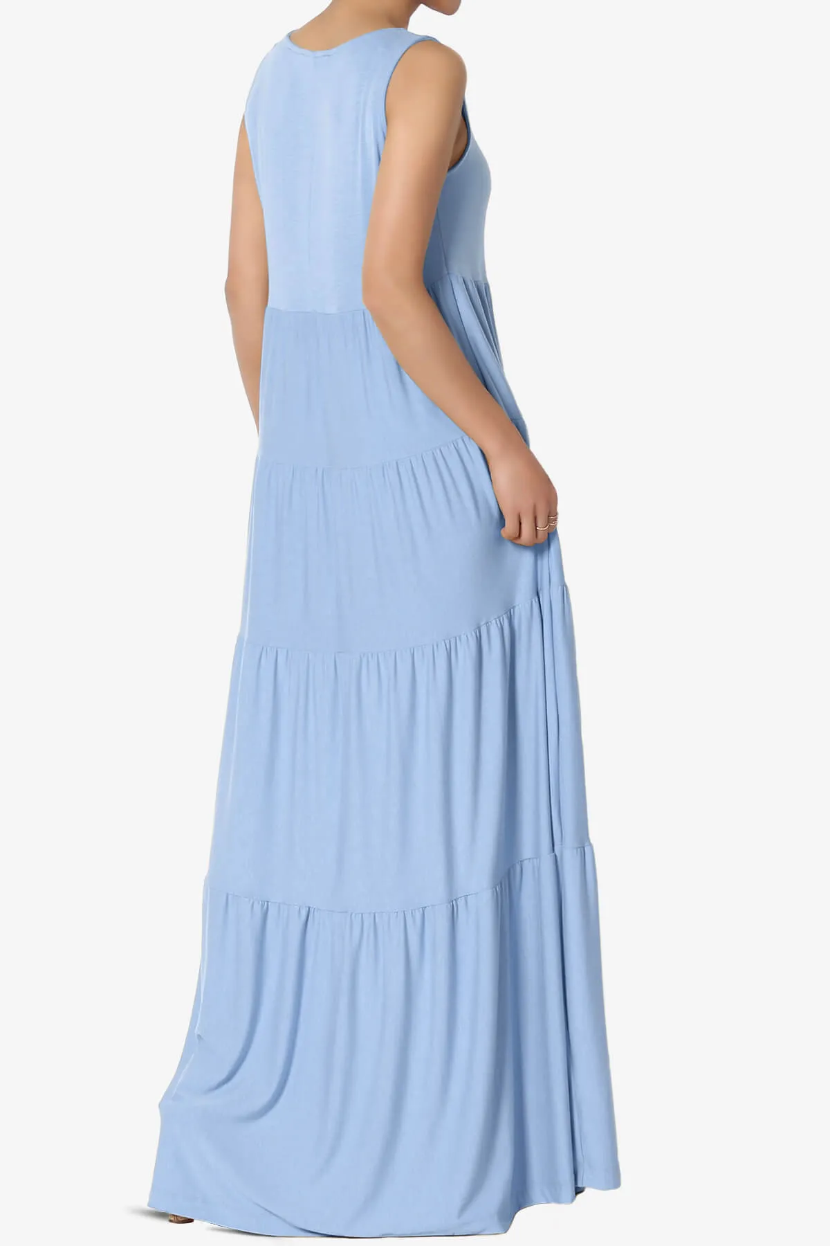 Macie Sleeveless Tiered Long Maxi Dress