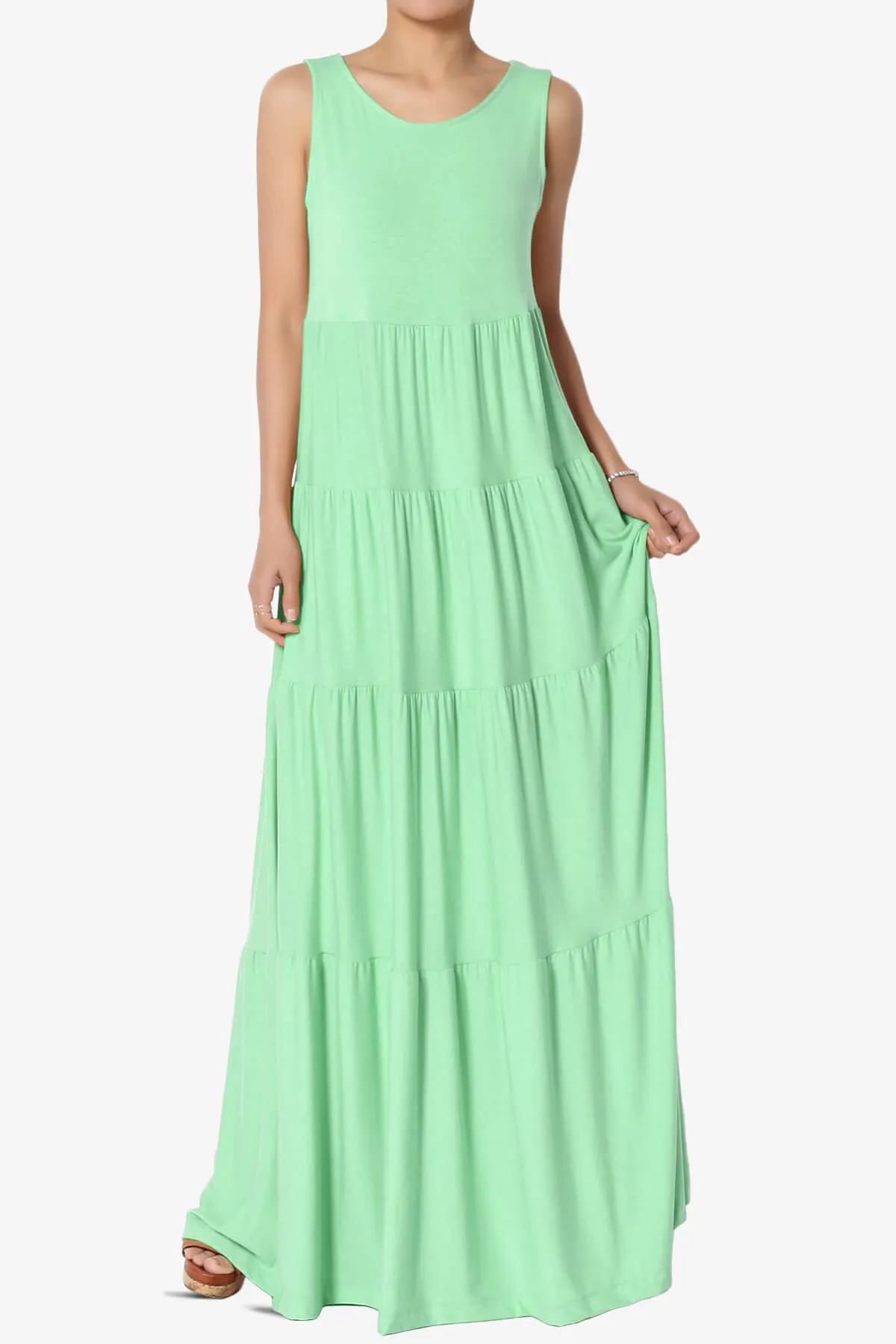 Macie Sleeveless Tiered Long Maxi Dress