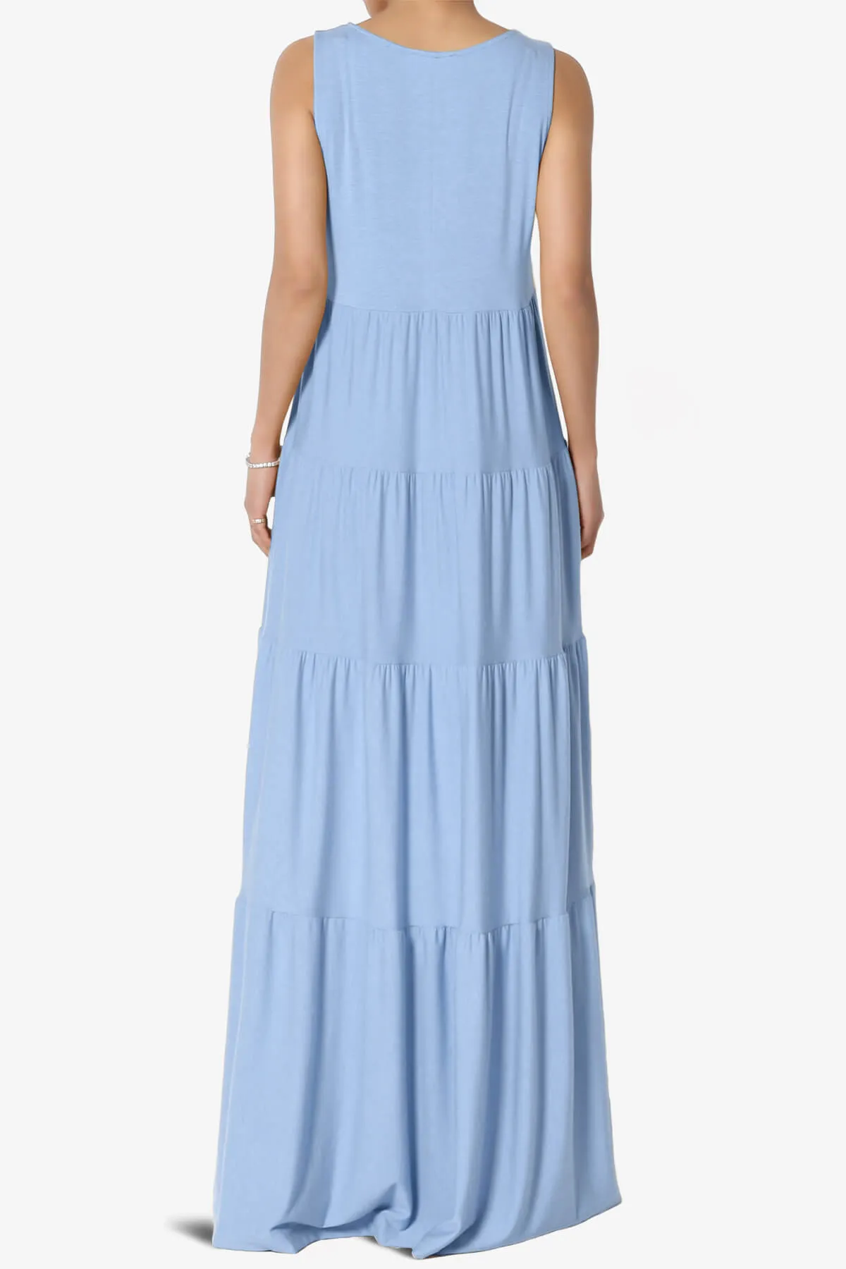 Macie Sleeveless Tiered Long Maxi Dress