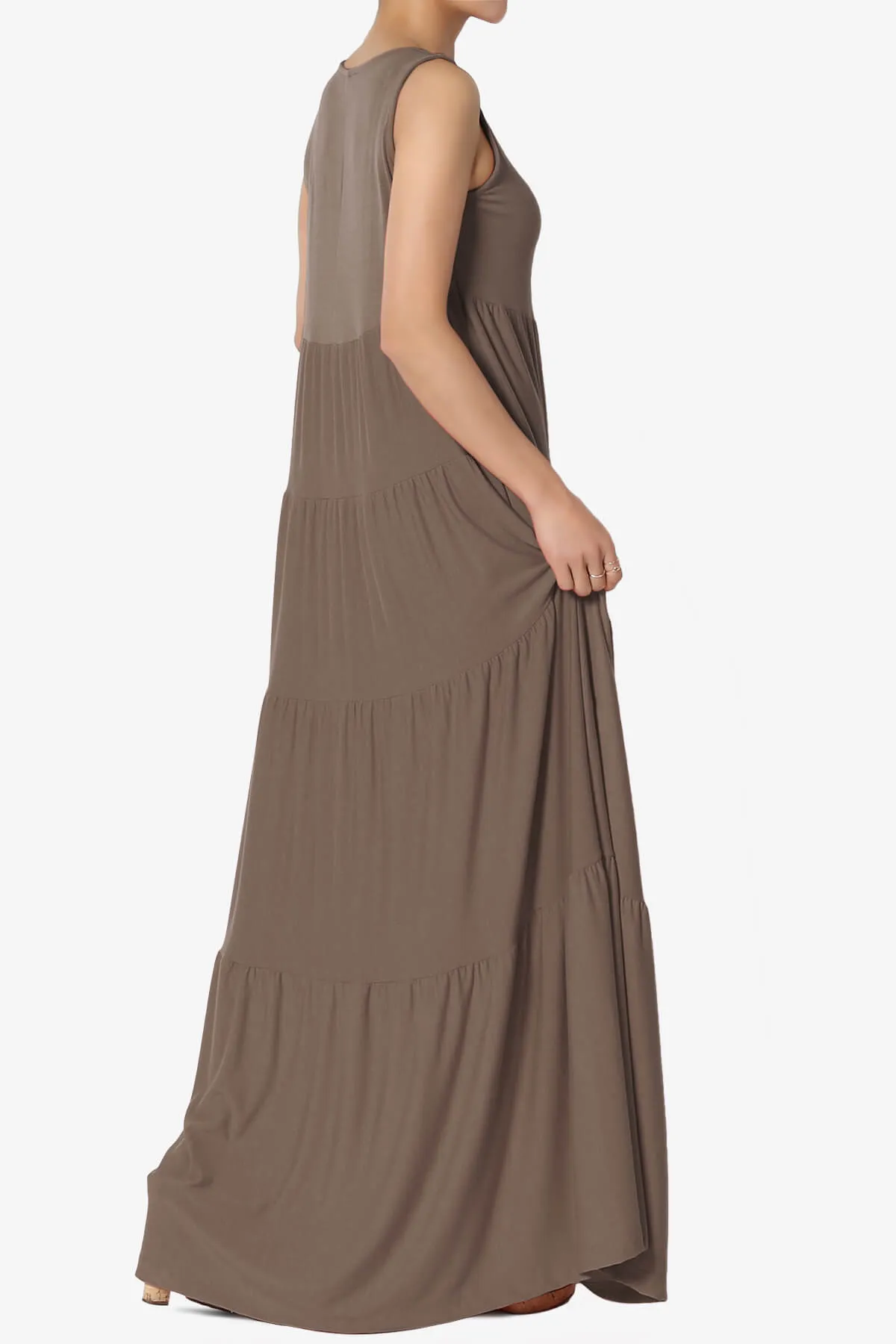 Macie Sleeveless Tiered Long Maxi Dress