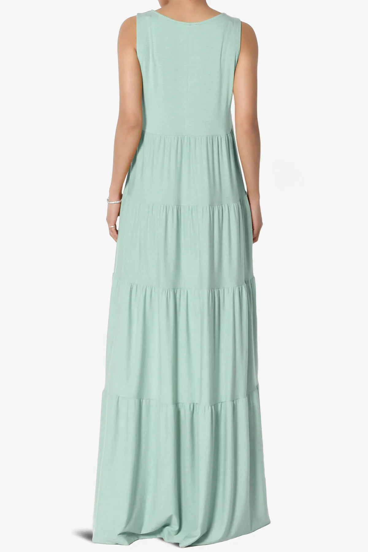 Macie Sleeveless Tiered Long Maxi Dress