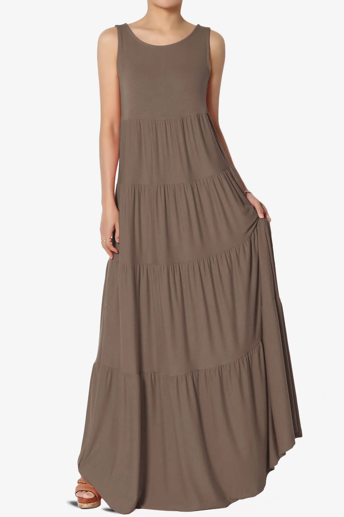 Macie Sleeveless Tiered Long Maxi Dress