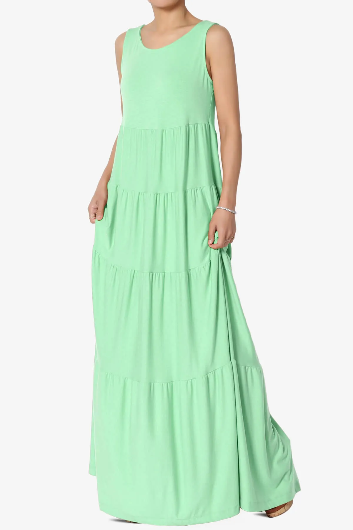 Macie Sleeveless Tiered Long Maxi Dress