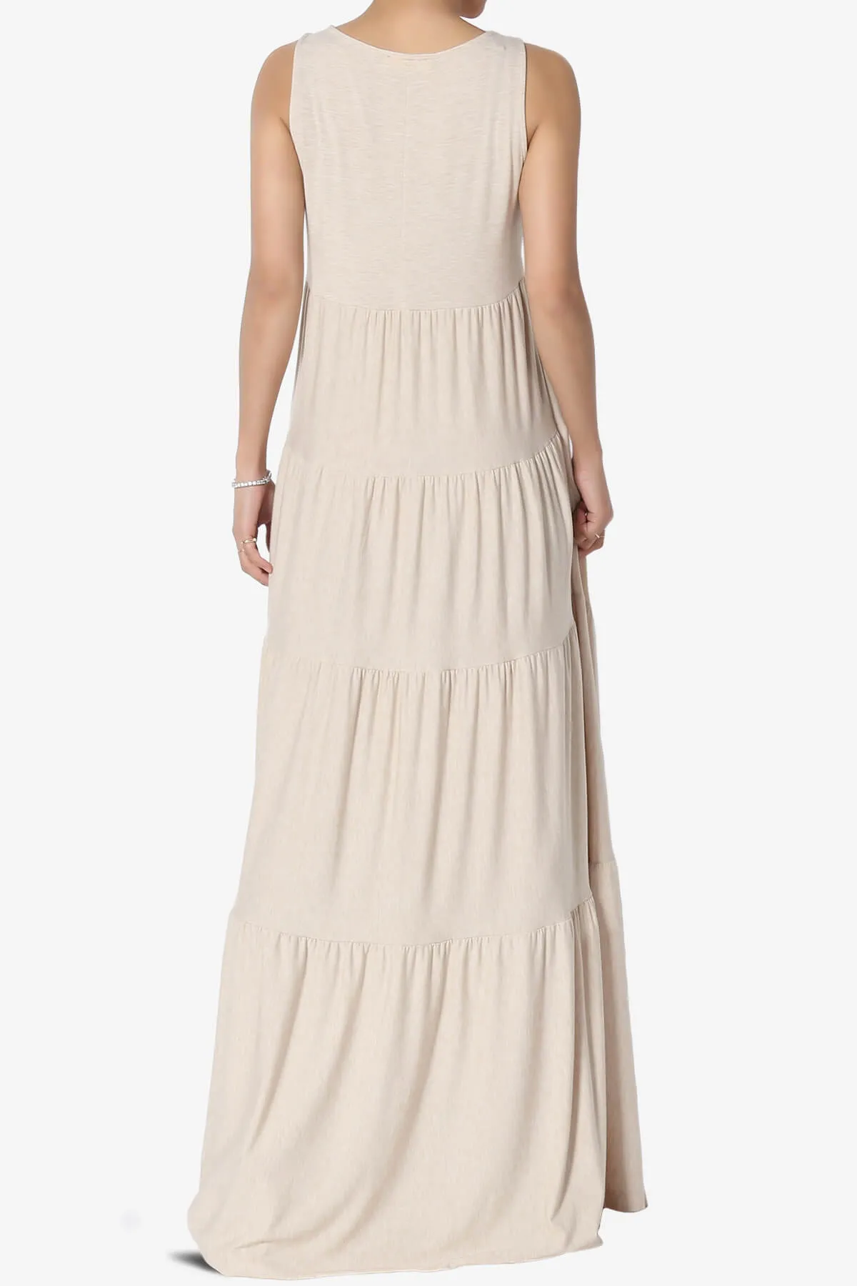 Macie Sleeveless Tiered Long Maxi Dress