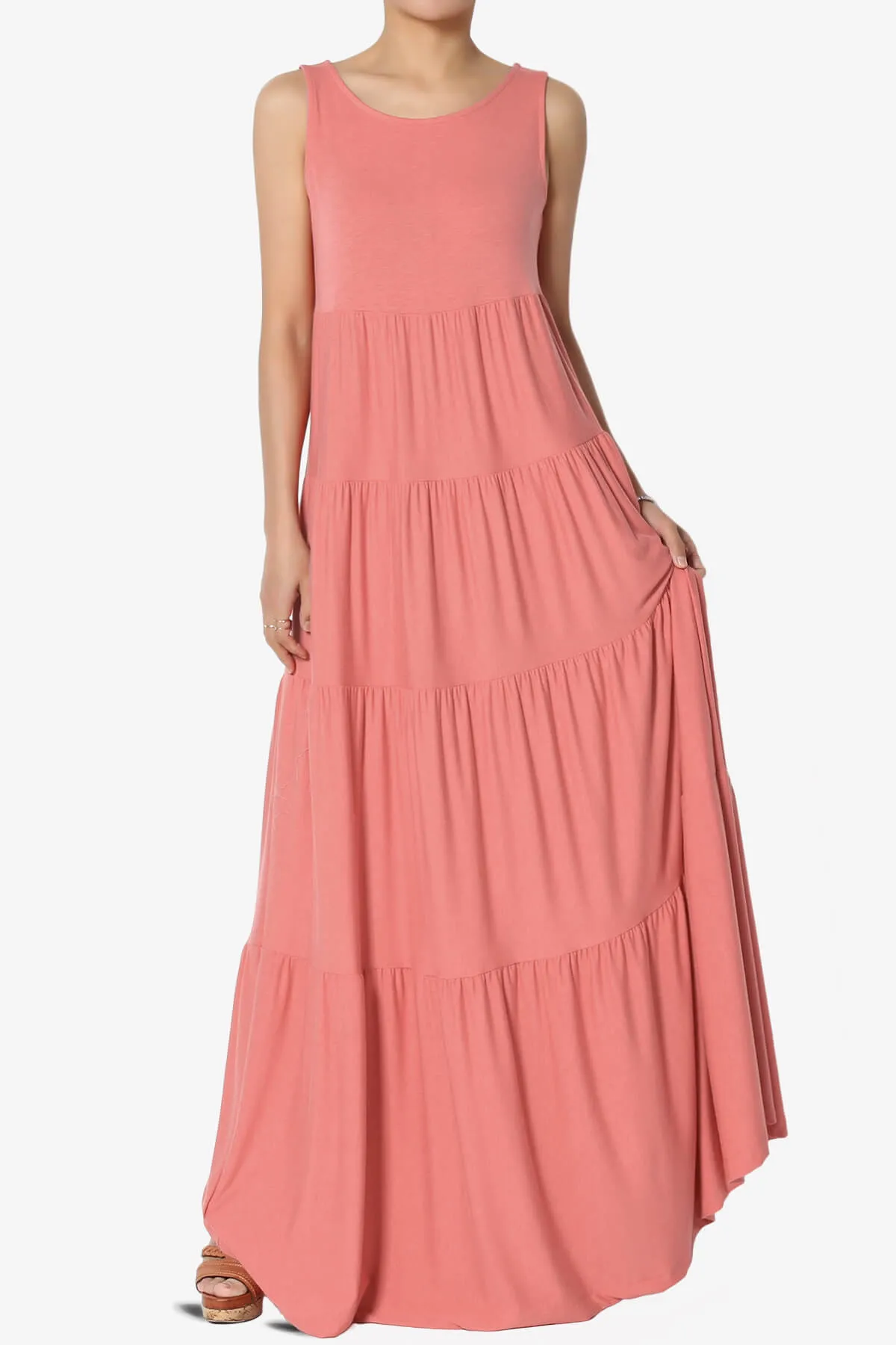 Macie Sleeveless Tiered Long Maxi Dress