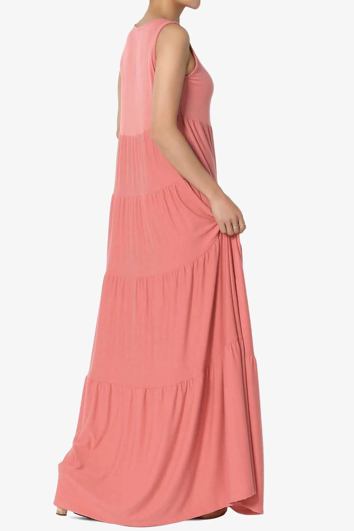 Macie Sleeveless Tiered Long Maxi Dress