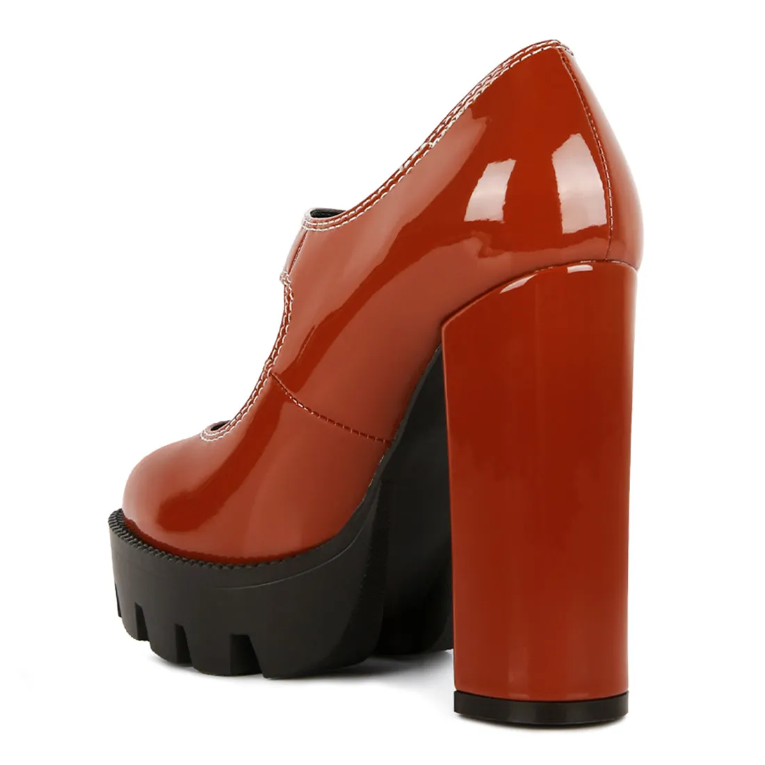Millenial Bug Patent High Heeled Mary Jane Shoes