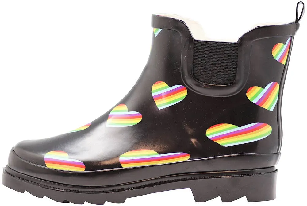 Norty Women 6 Chelsea Ankle Rain Boot Rainbow