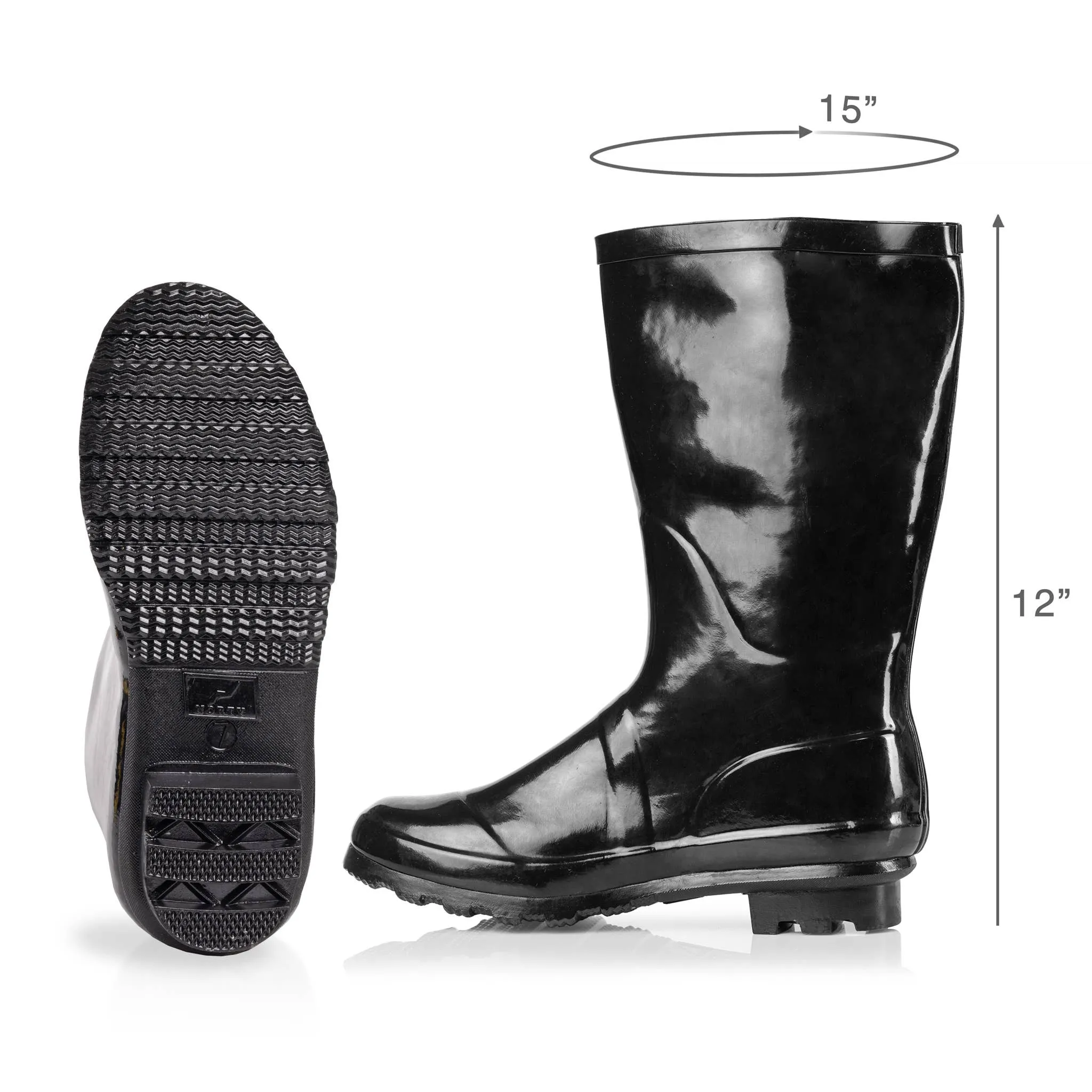 Norty Women Mid Calf 11 Rain Boot Black